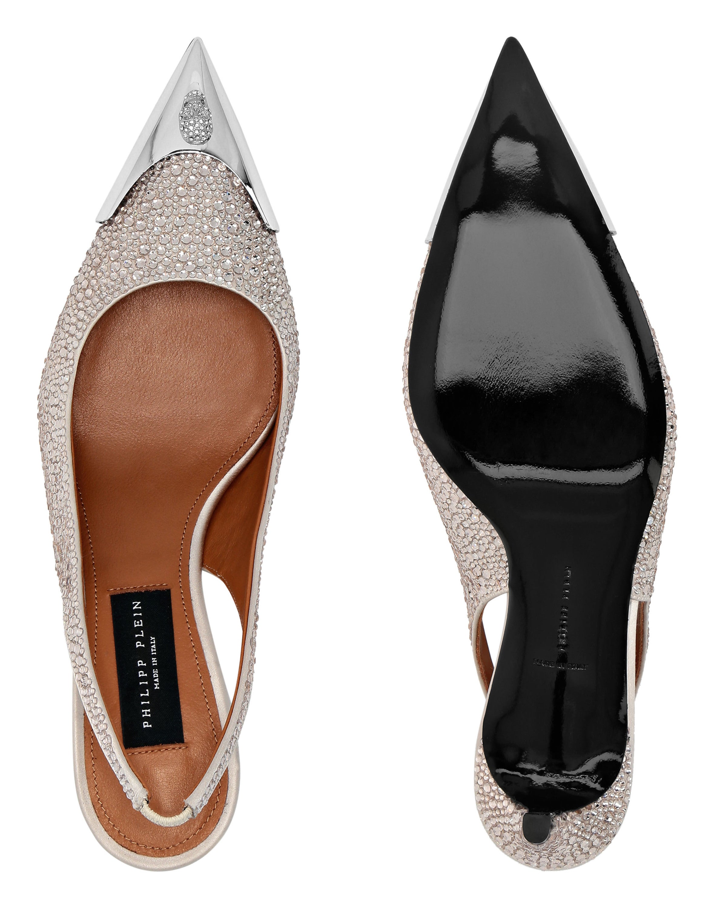 Satin Slingback Mix Strass