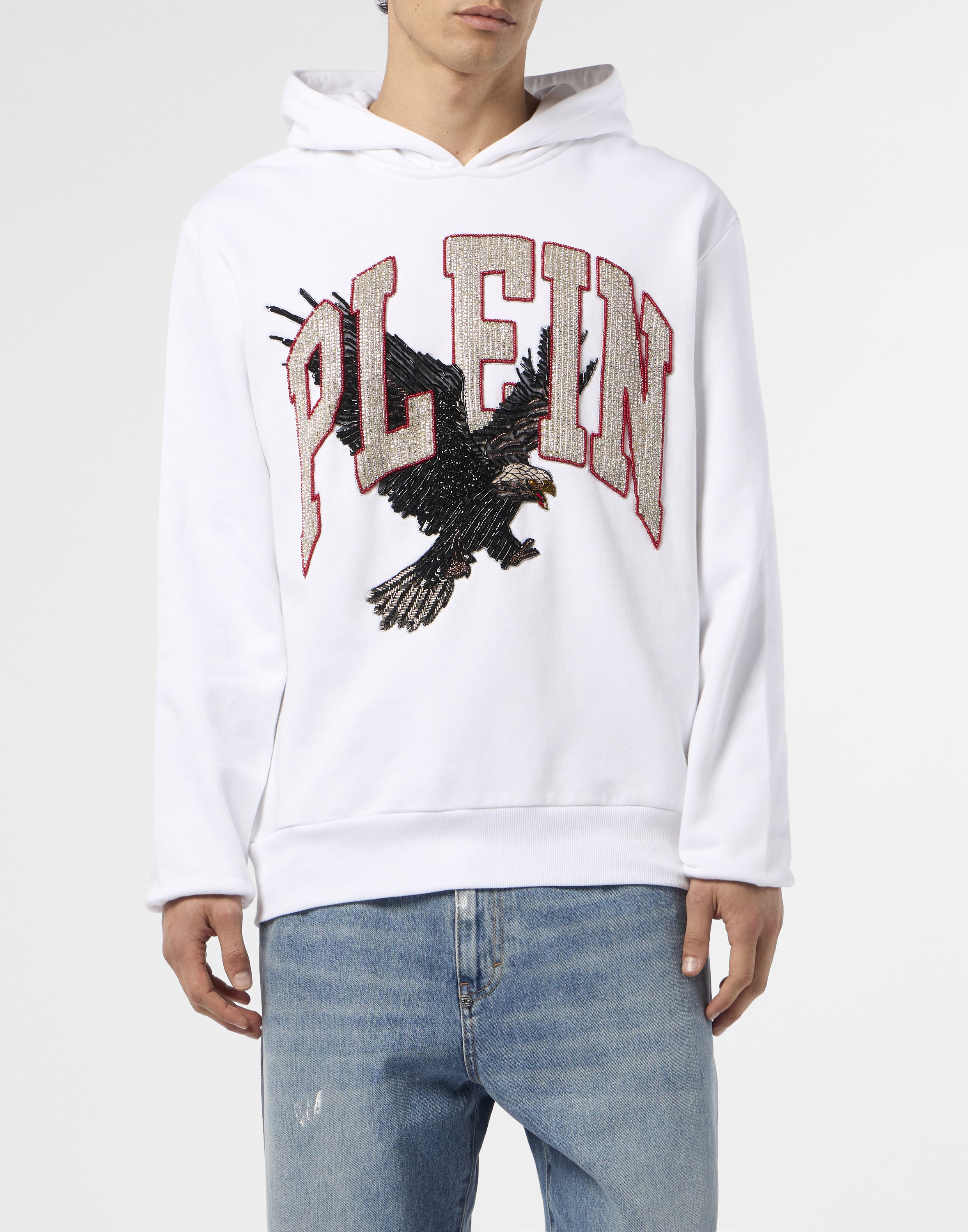 Washed Hoodie Sweatshirt Plein Eagle