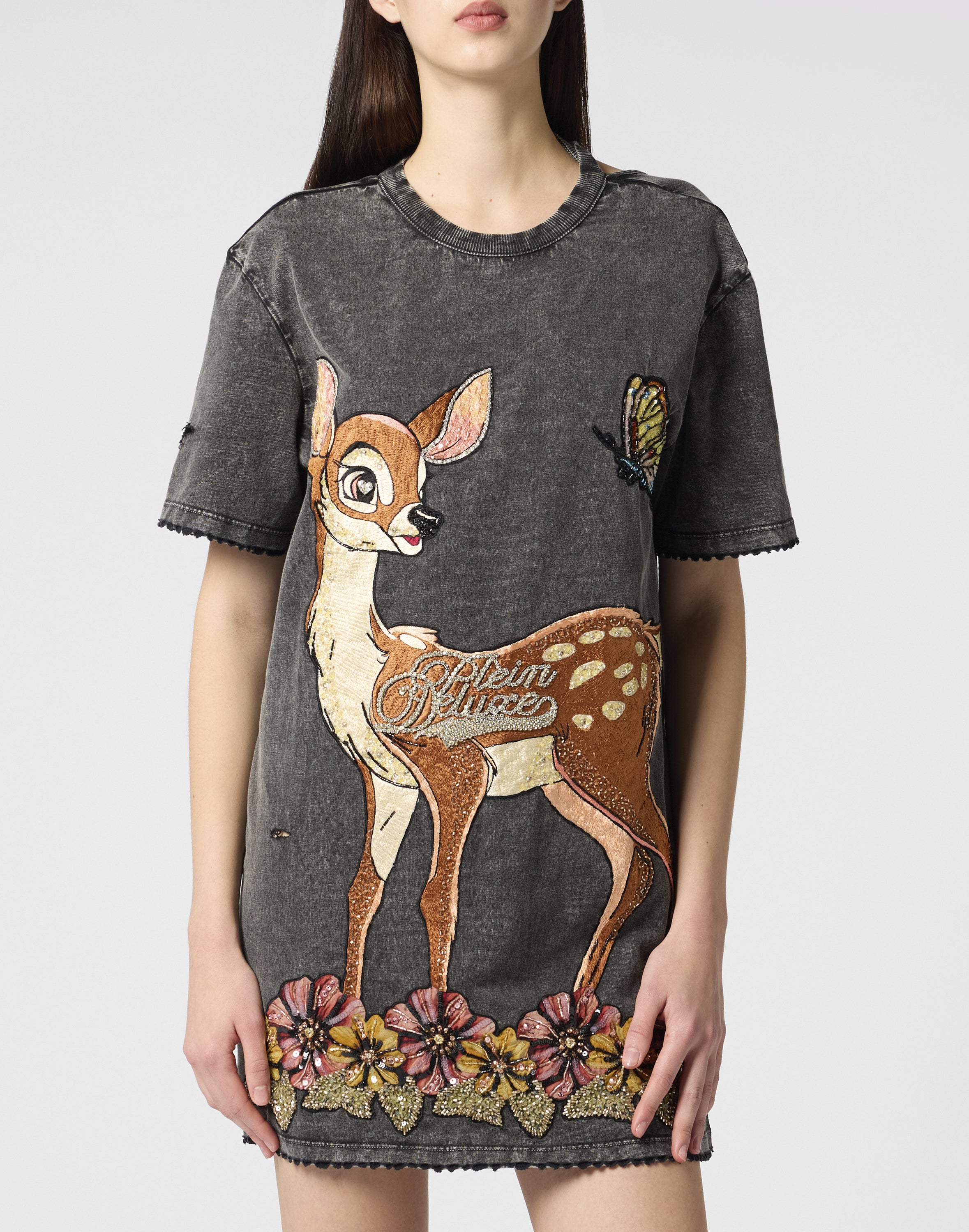 Open Back Destroyed T-Shirt Dress Fairy