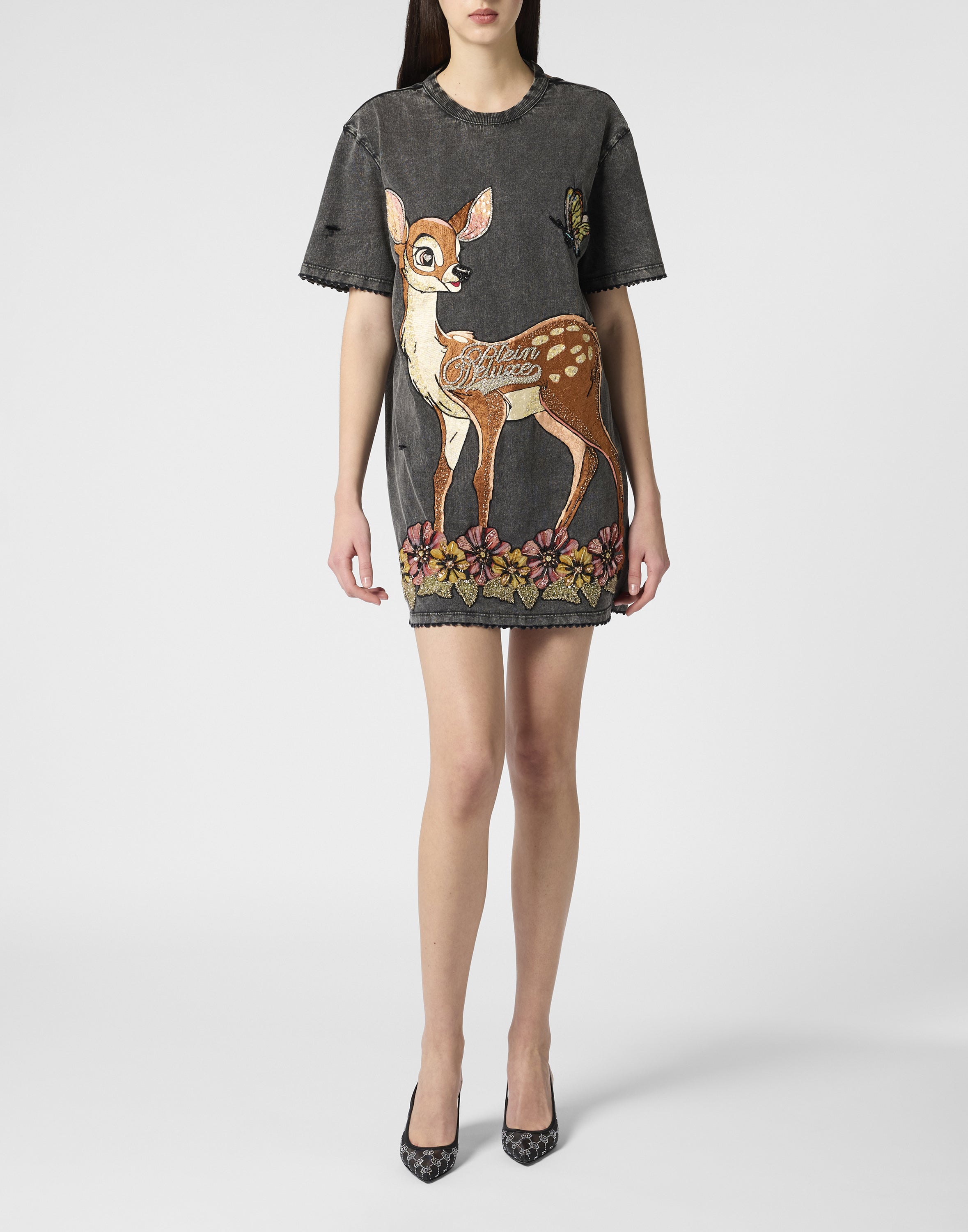 Open Back Destroyed T-Shirt Dress Fairy