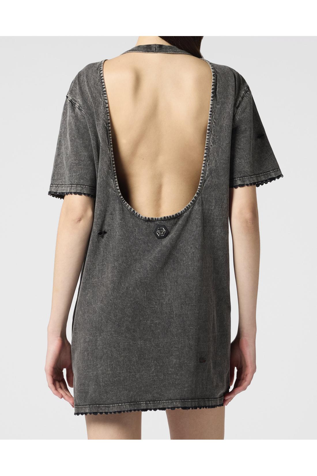 Philipp Plein Open Back Destroyed T-Shirt Dress Fairy, Shirts