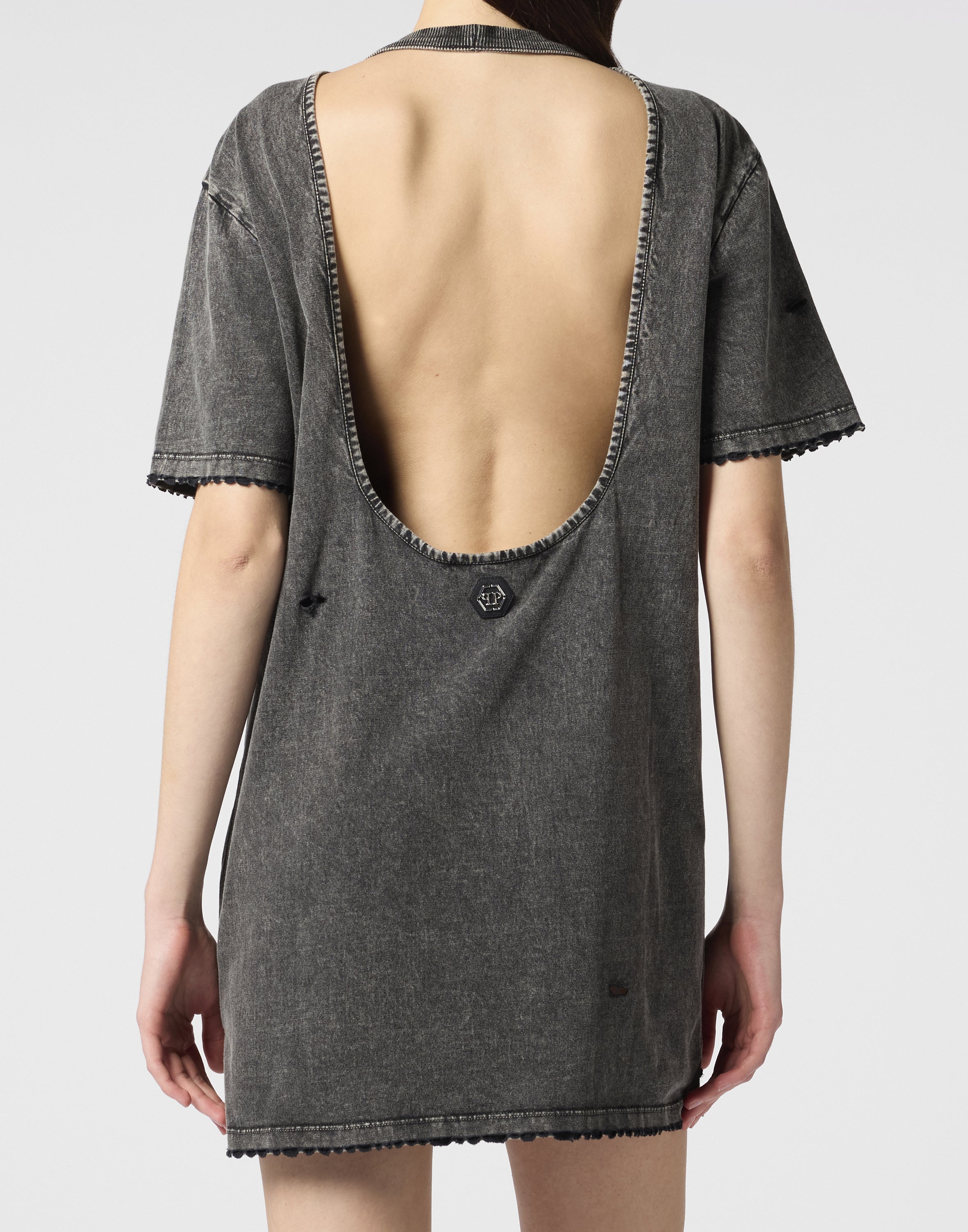 Open Back Destroyed T-Shirt Dress Fairy