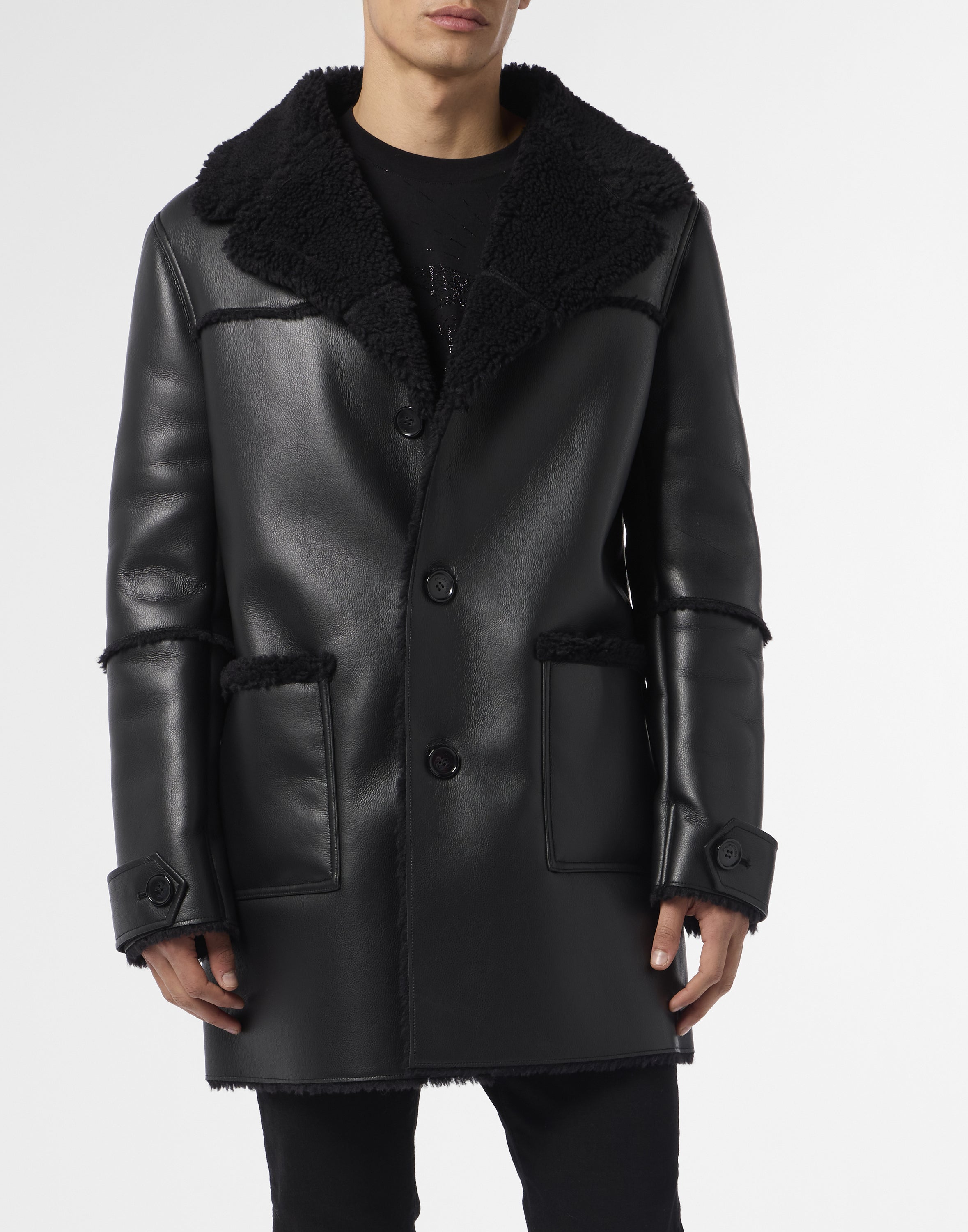Long Eco Shearling Jacket