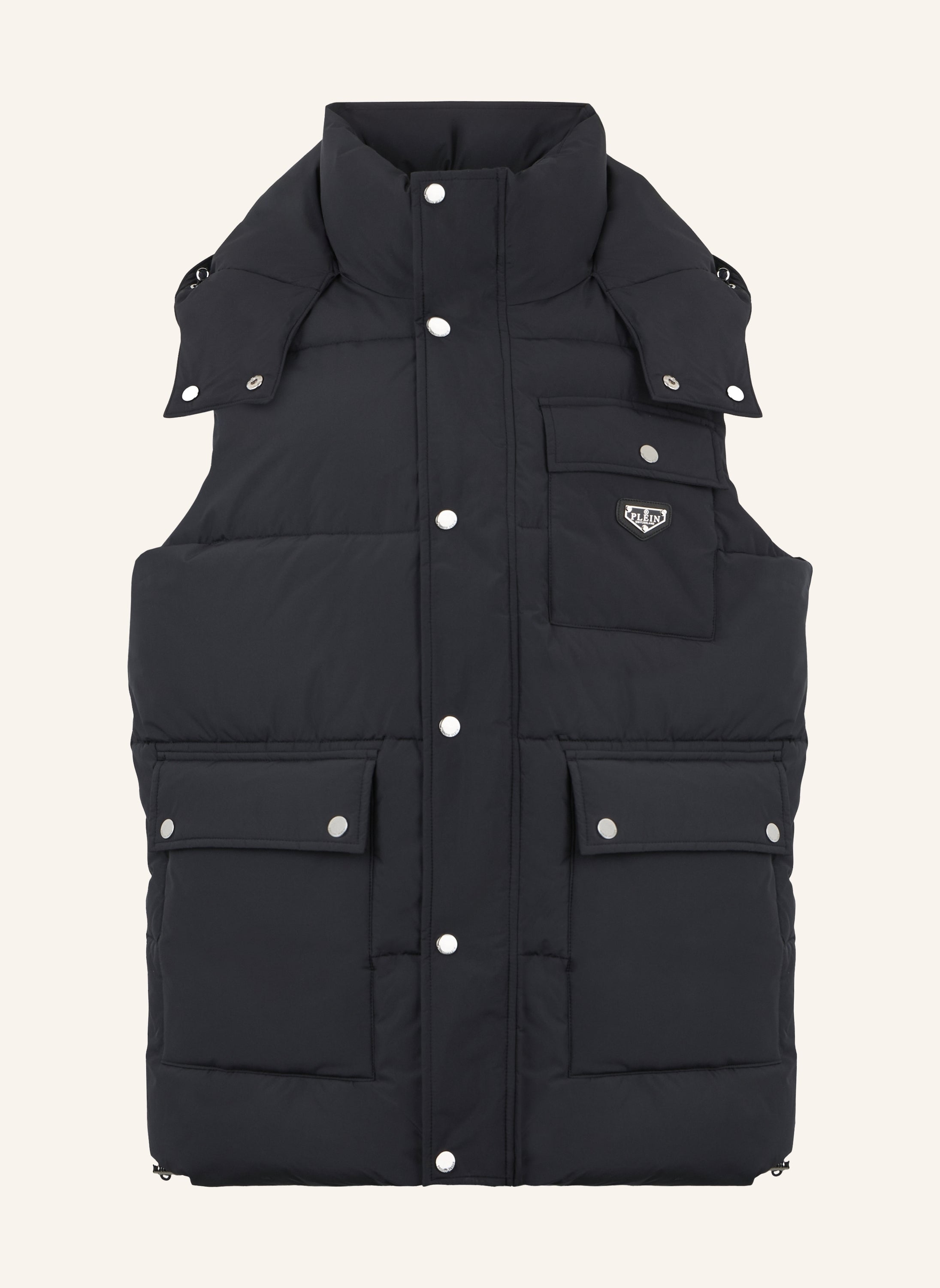 Nylon Puffer Vest Gothic Plein