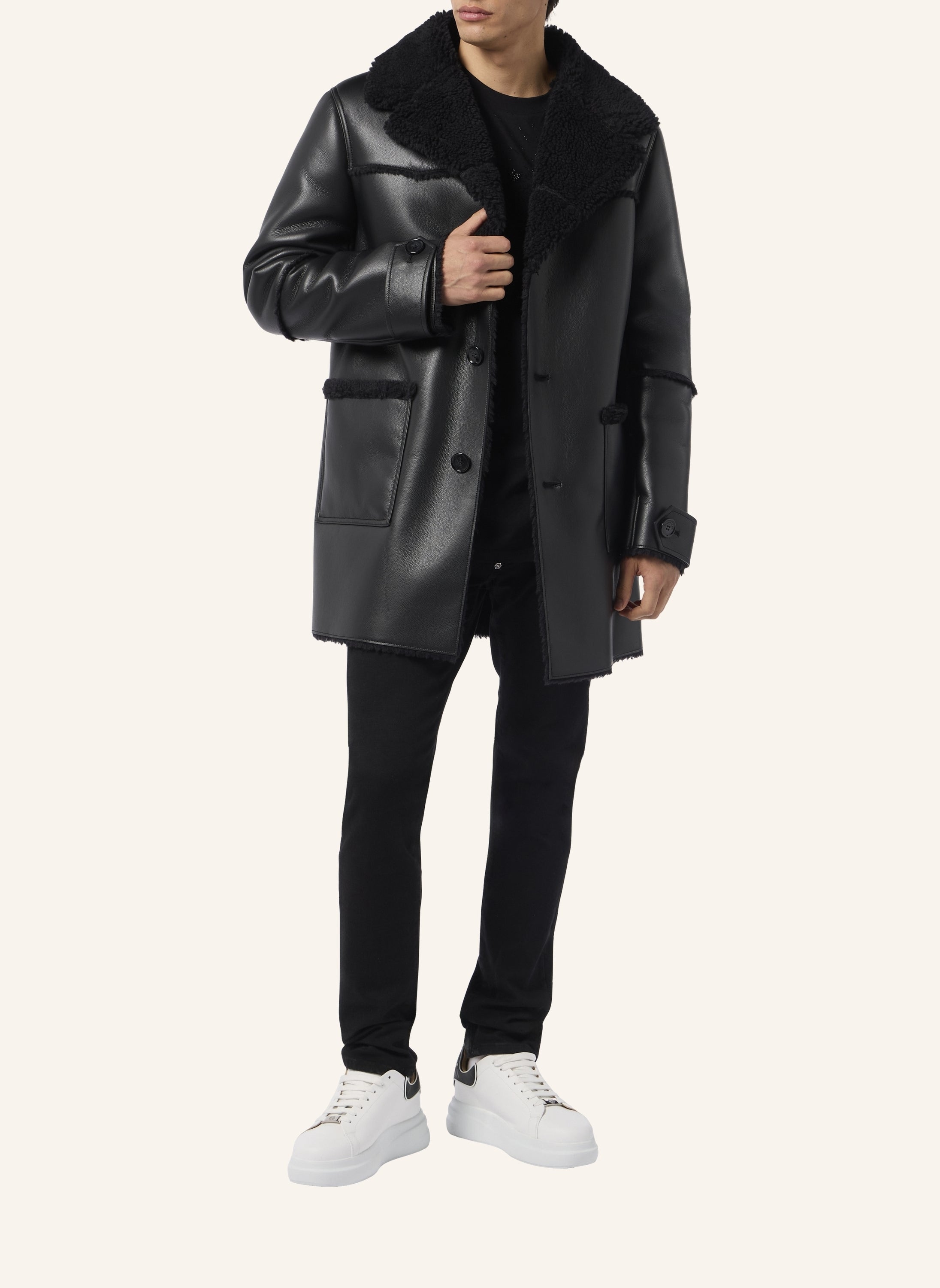 Long Eco Shearling Jacket