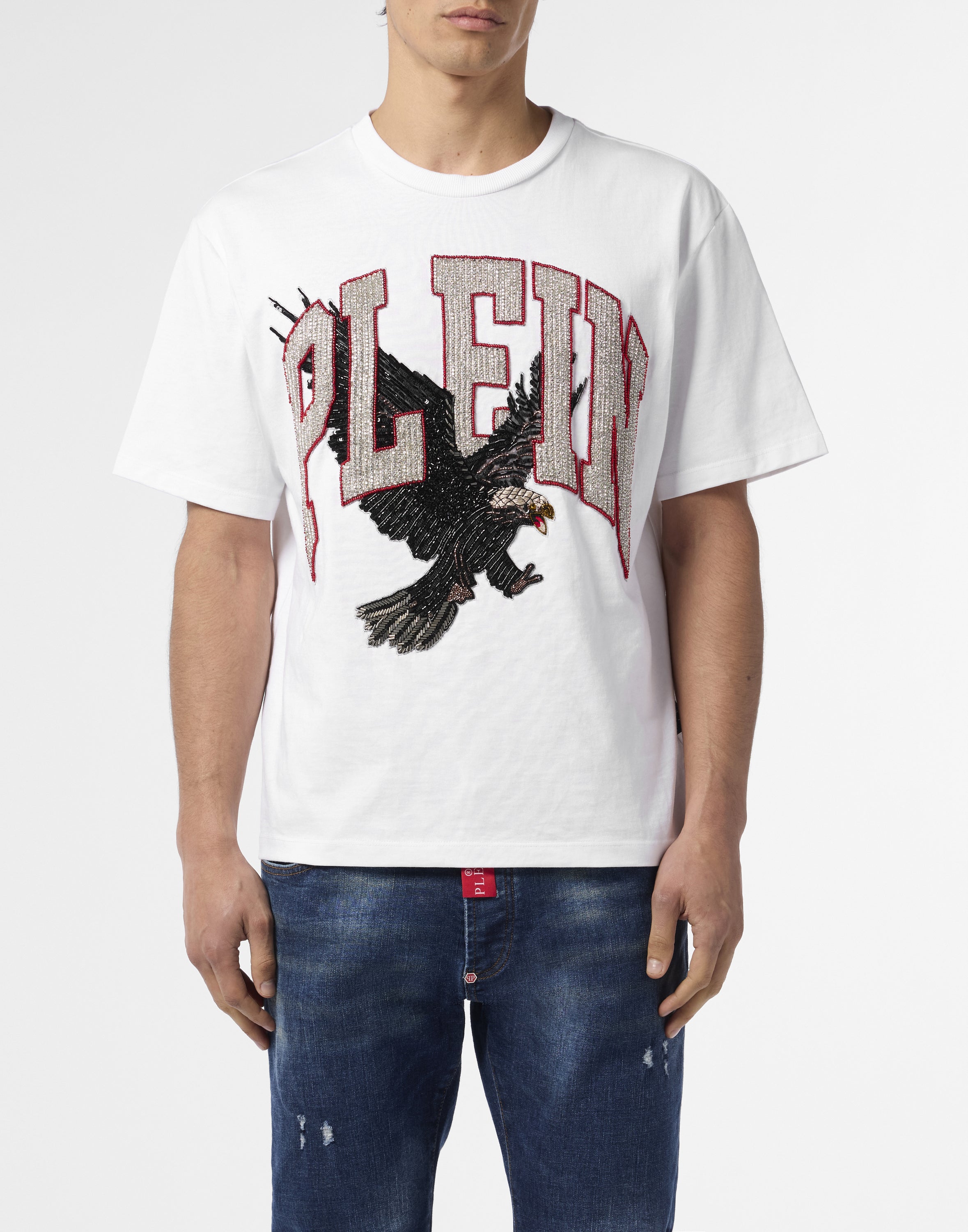 Washed Round Neck T-Shirt Plein Eagle