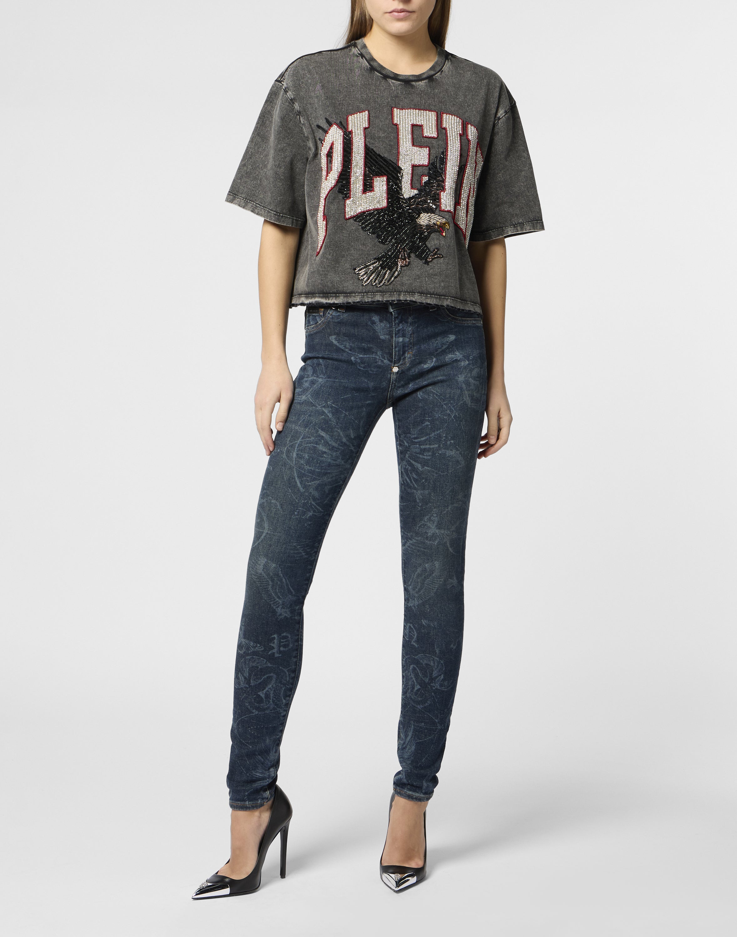 Cropped T-Shirt Plein Eagle