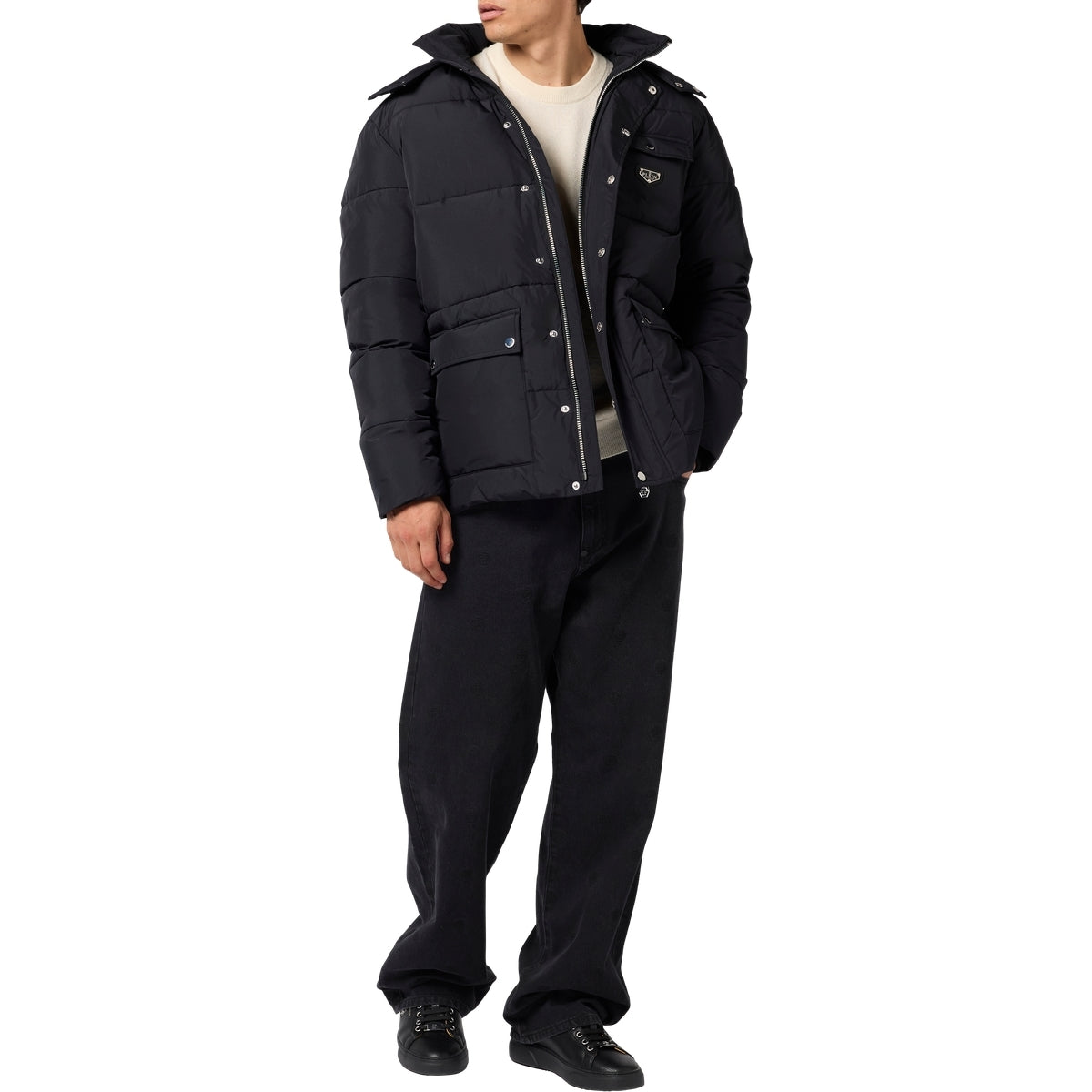 Nylon Puffer Jacket Gothic Plein