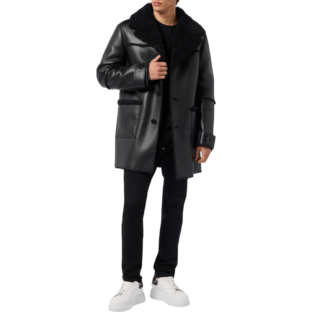 Long Eco Shearling Jacket