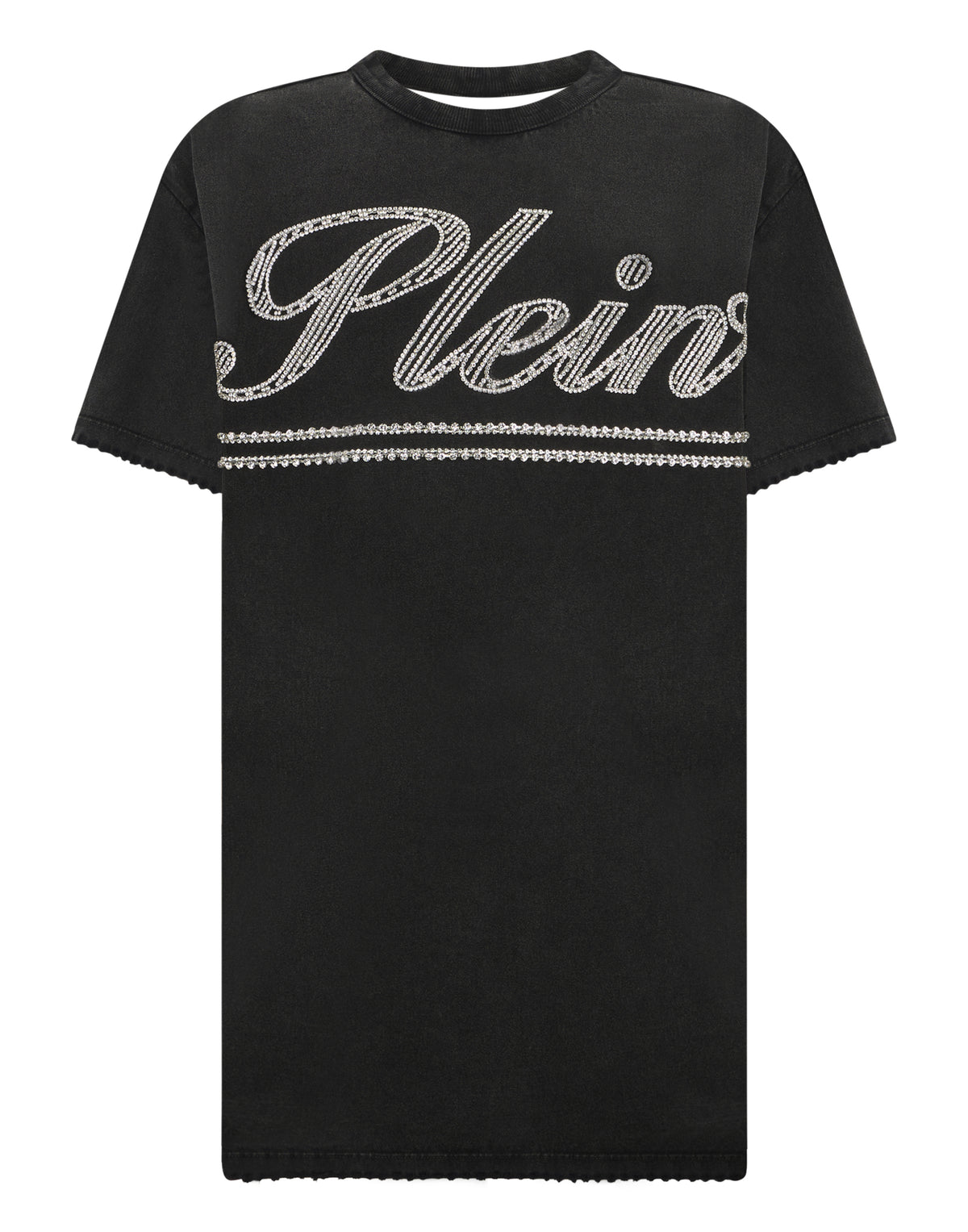 Open Back T-Shirt Dress Strass Signature