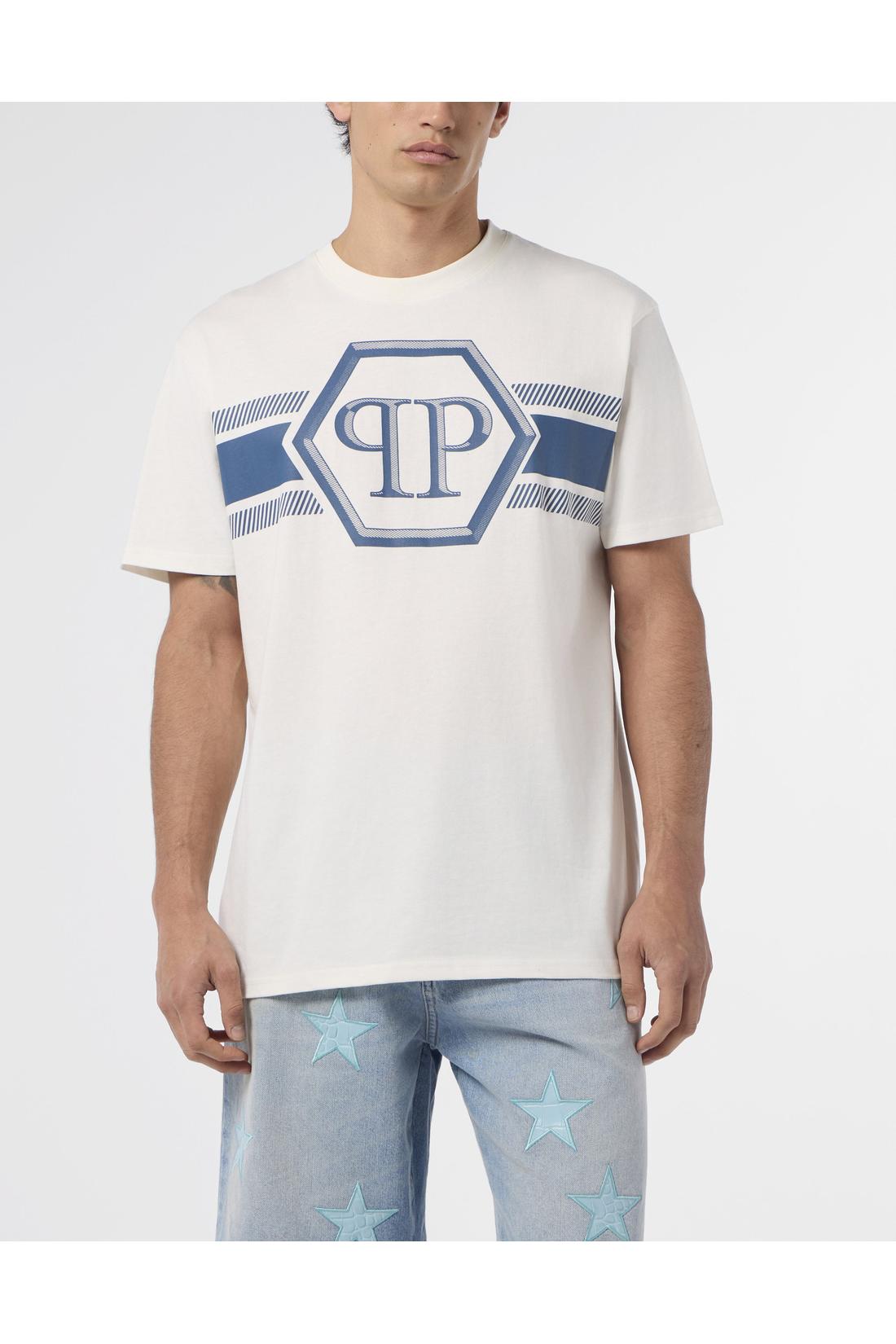 Philipp Plein Round Neck T-Shirt Hexagon Line, Shirts