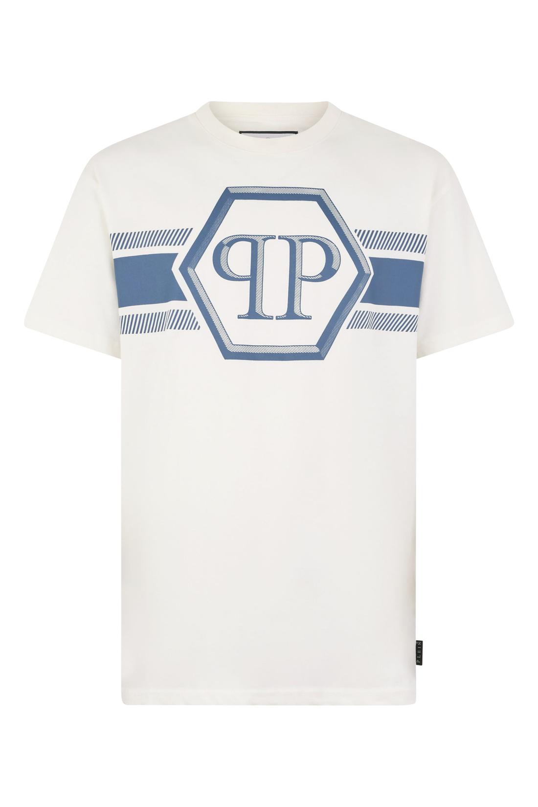 Philipp Plein Round Neck T-Shirt Hexagon Line, Shirts