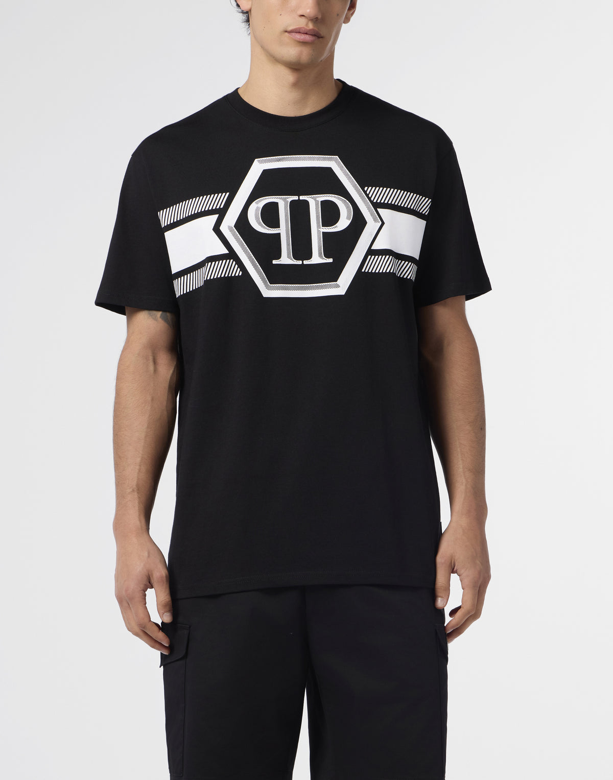 Round Neck T-Shirt Hexagon Line