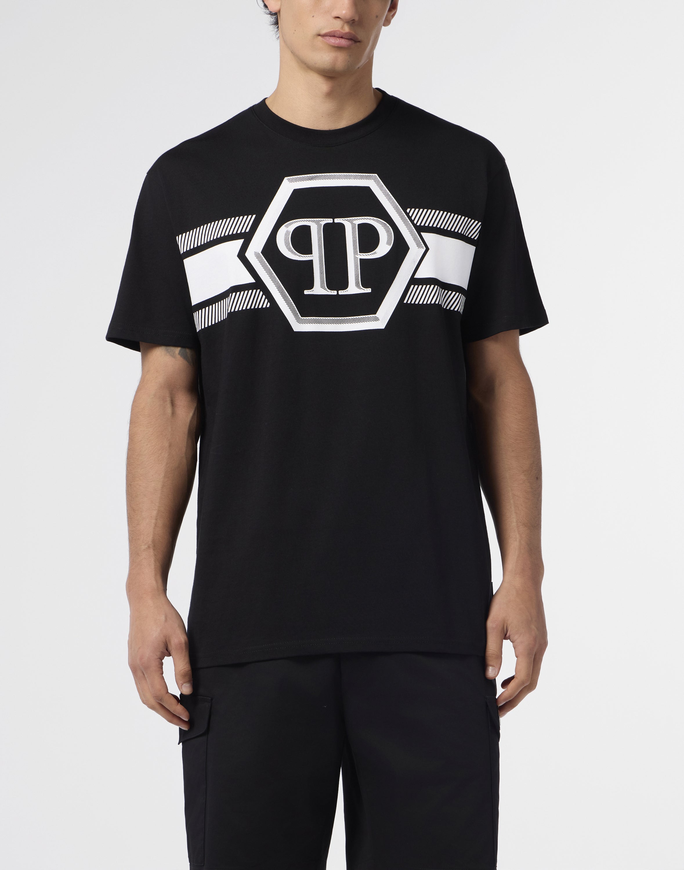 Round Neck T-Shirt Hexagon Line