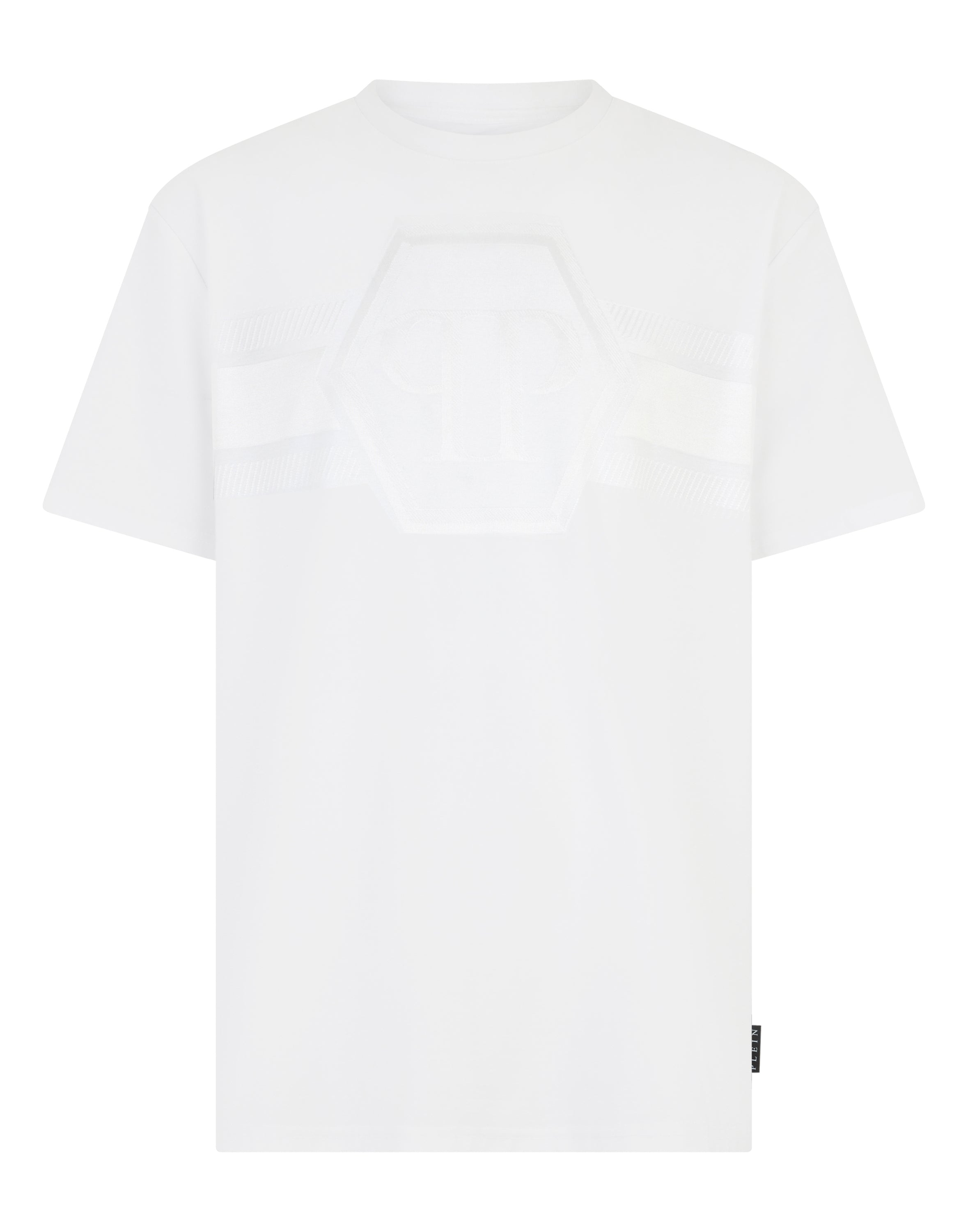 Round Neck T-Shirt Jacquard Hexagon Line