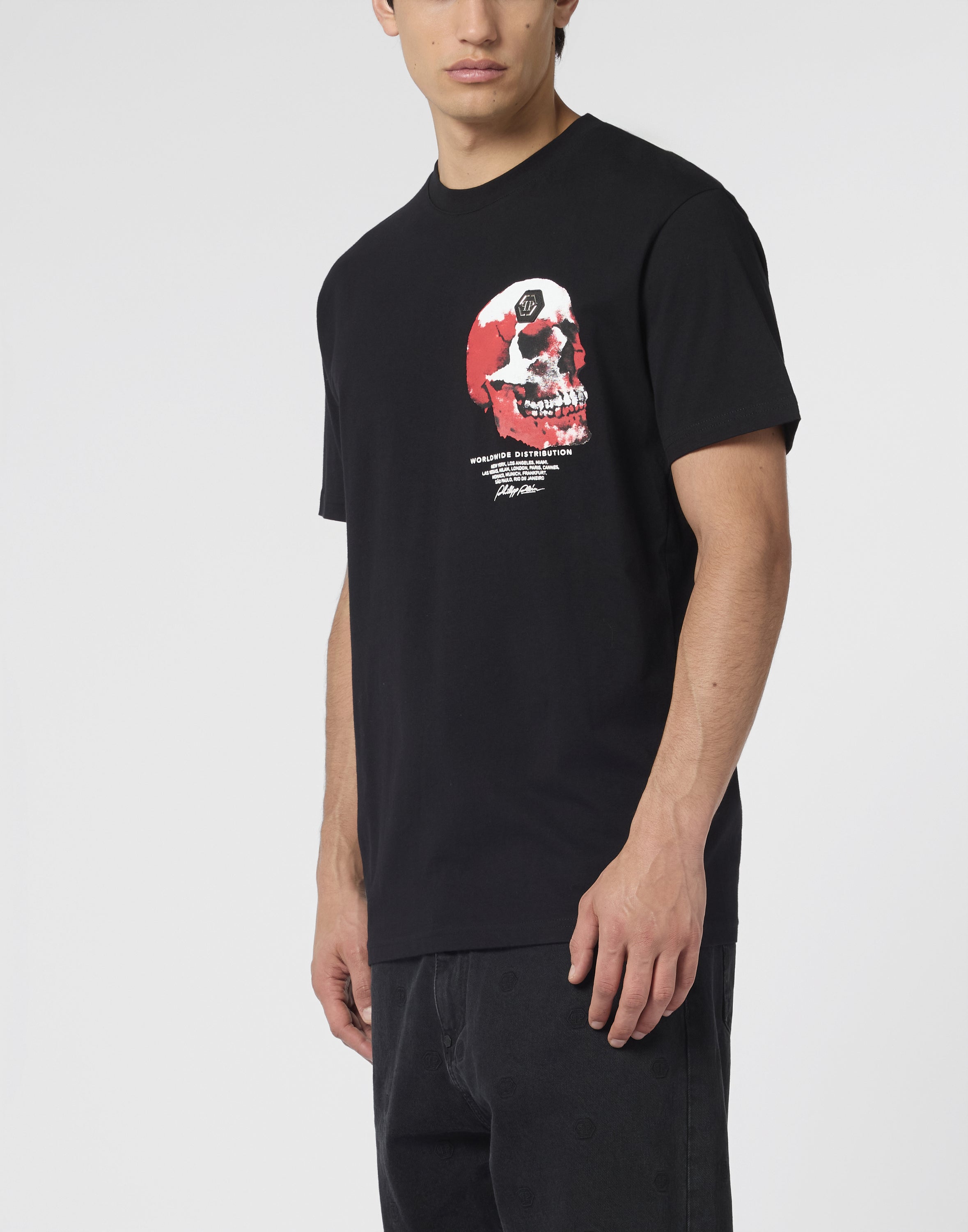 Roundneck T-Shirt Puffy Red Skull Skull