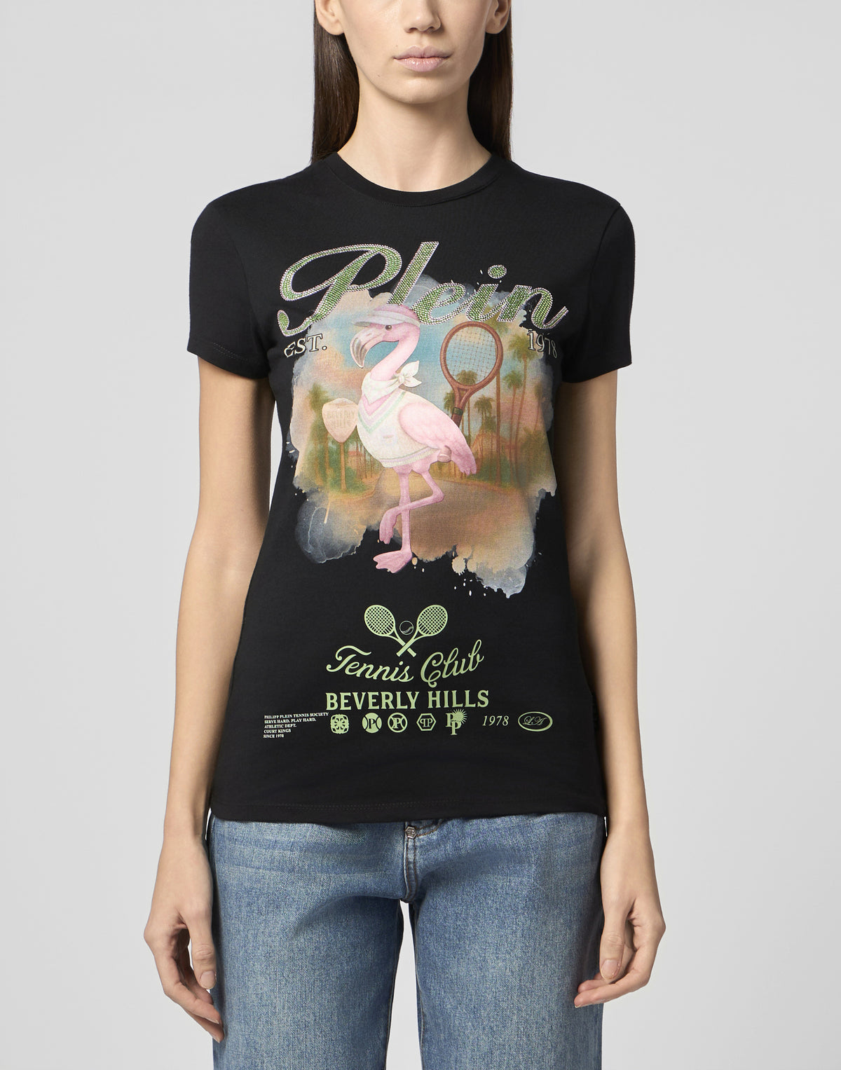Sexy Pure Fit T-Shirt Tennis Club Strass