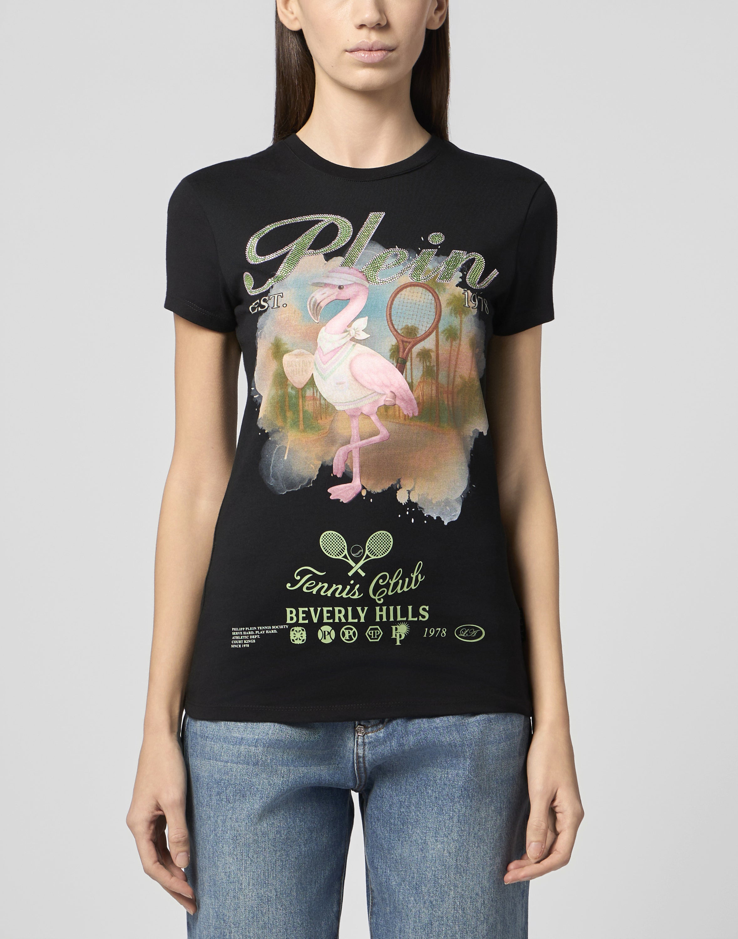 Sexy Pure Fit T-Shirt Tennis Club Strass