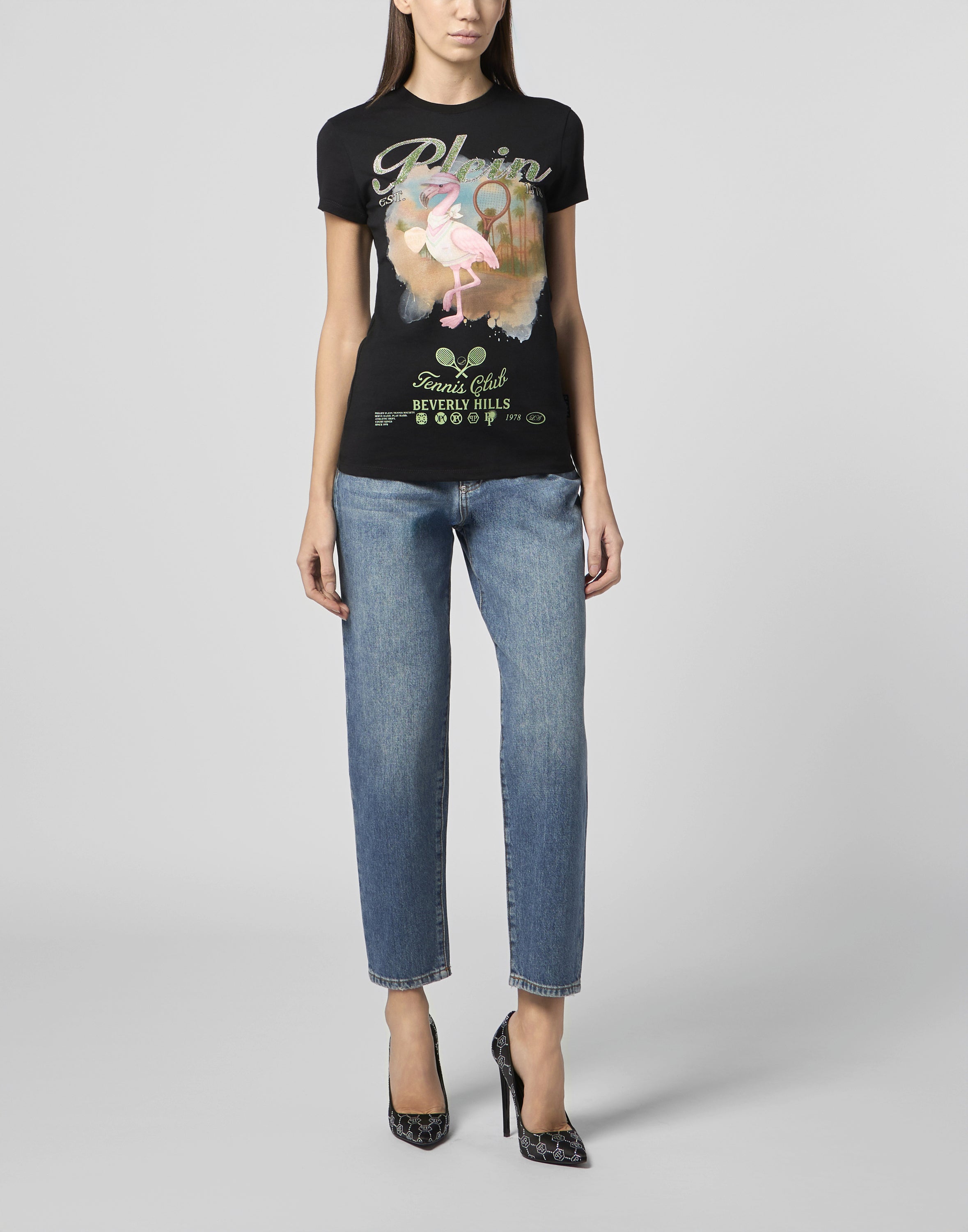 Sexy Pure Fit T-Shirt Tennis Club Strass