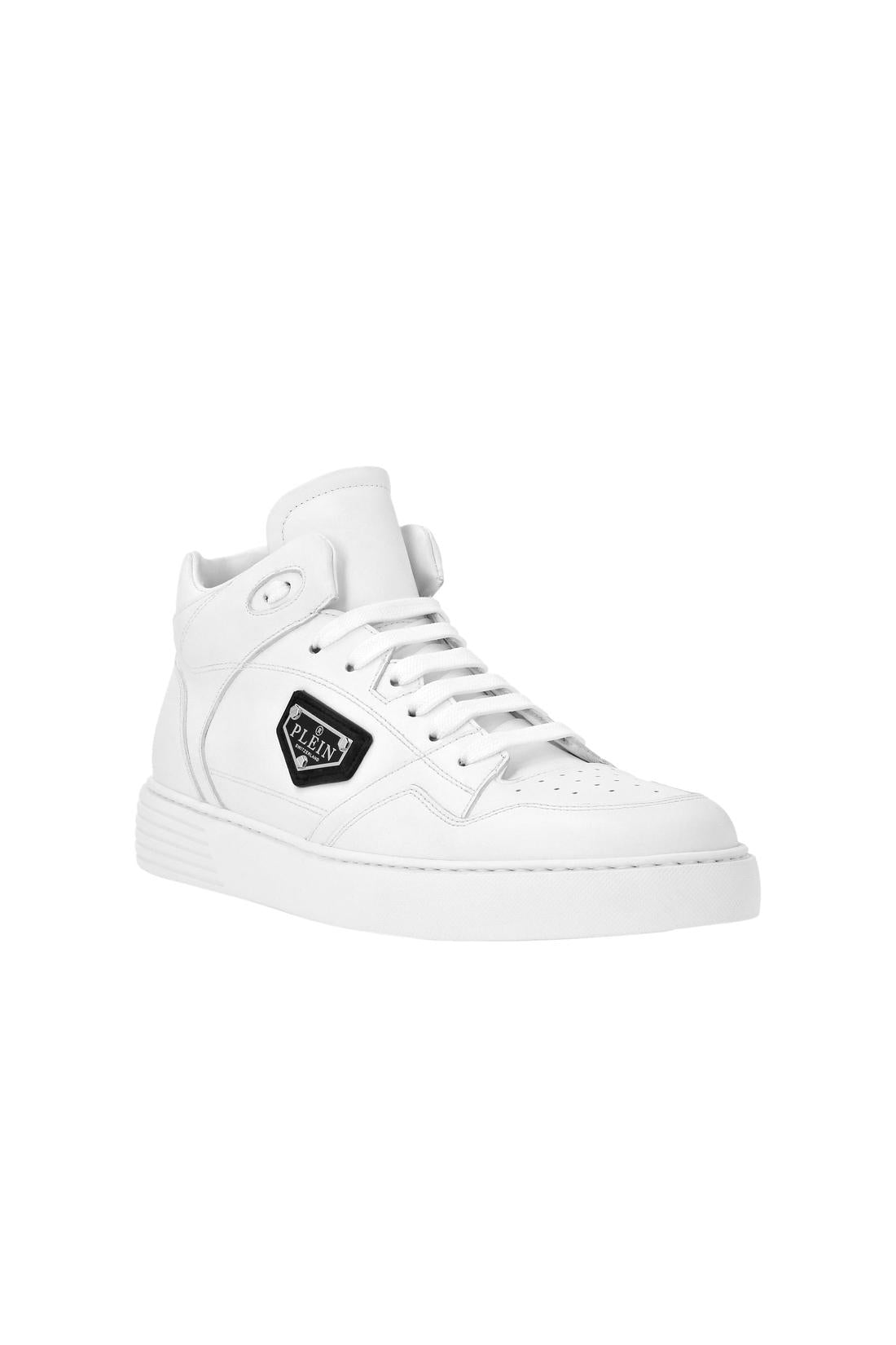 Philipp Plein Nappa Leather Mid Top Sneakers, Schuhe