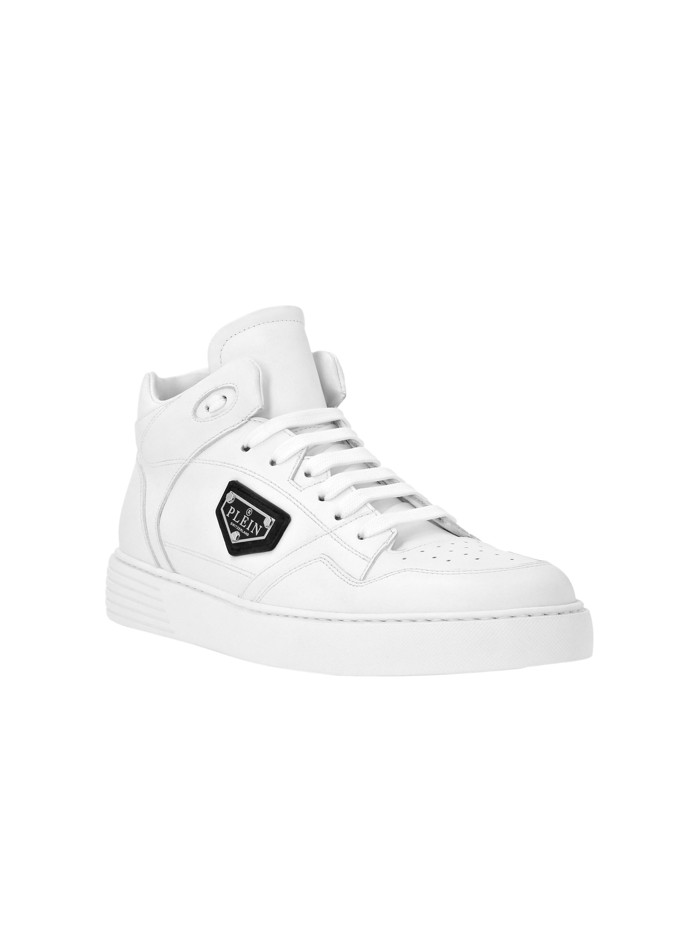 Nappa Leather Mid Top Sneakers