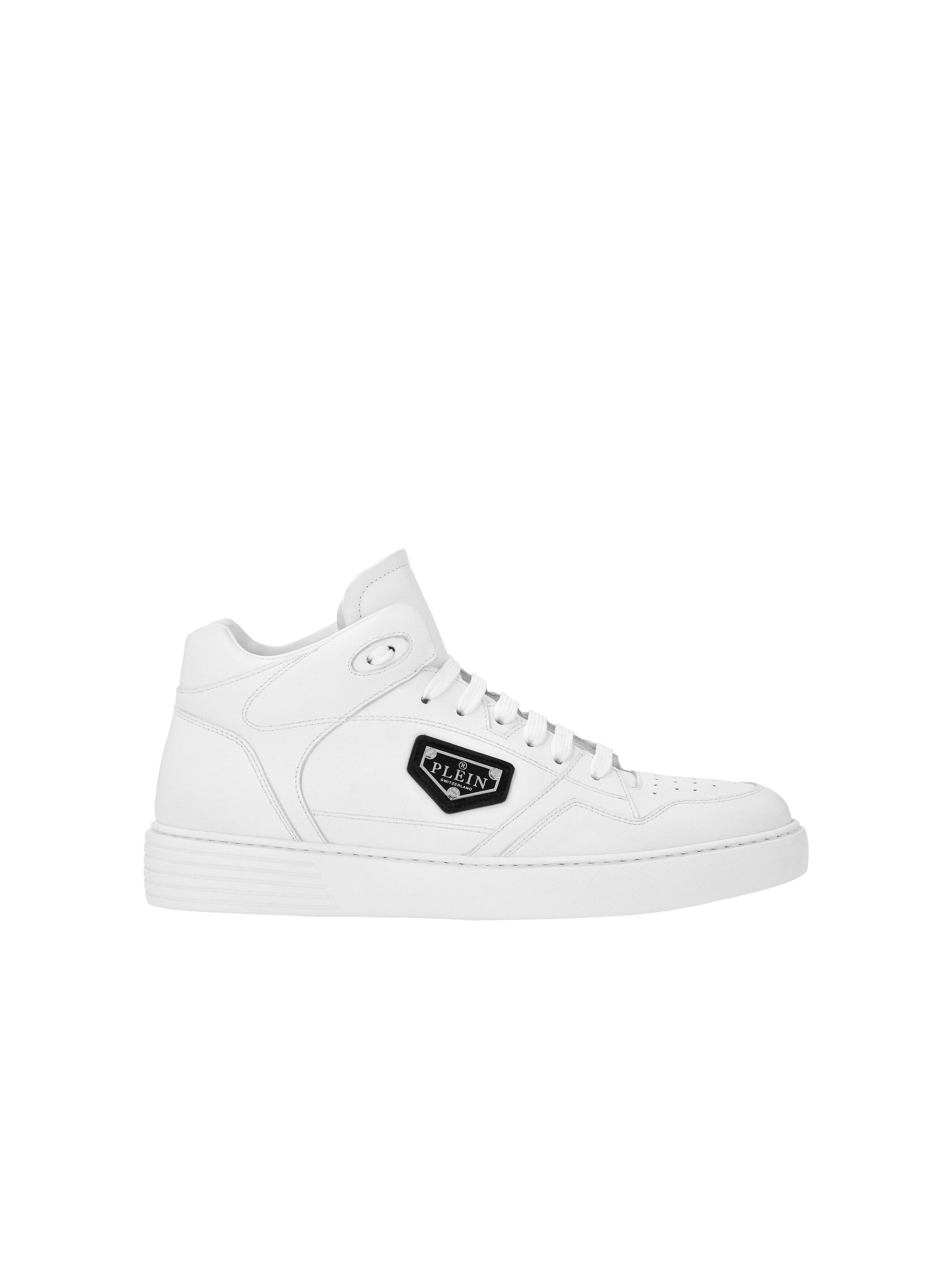 Nappa Leather Mid Top Sneakers