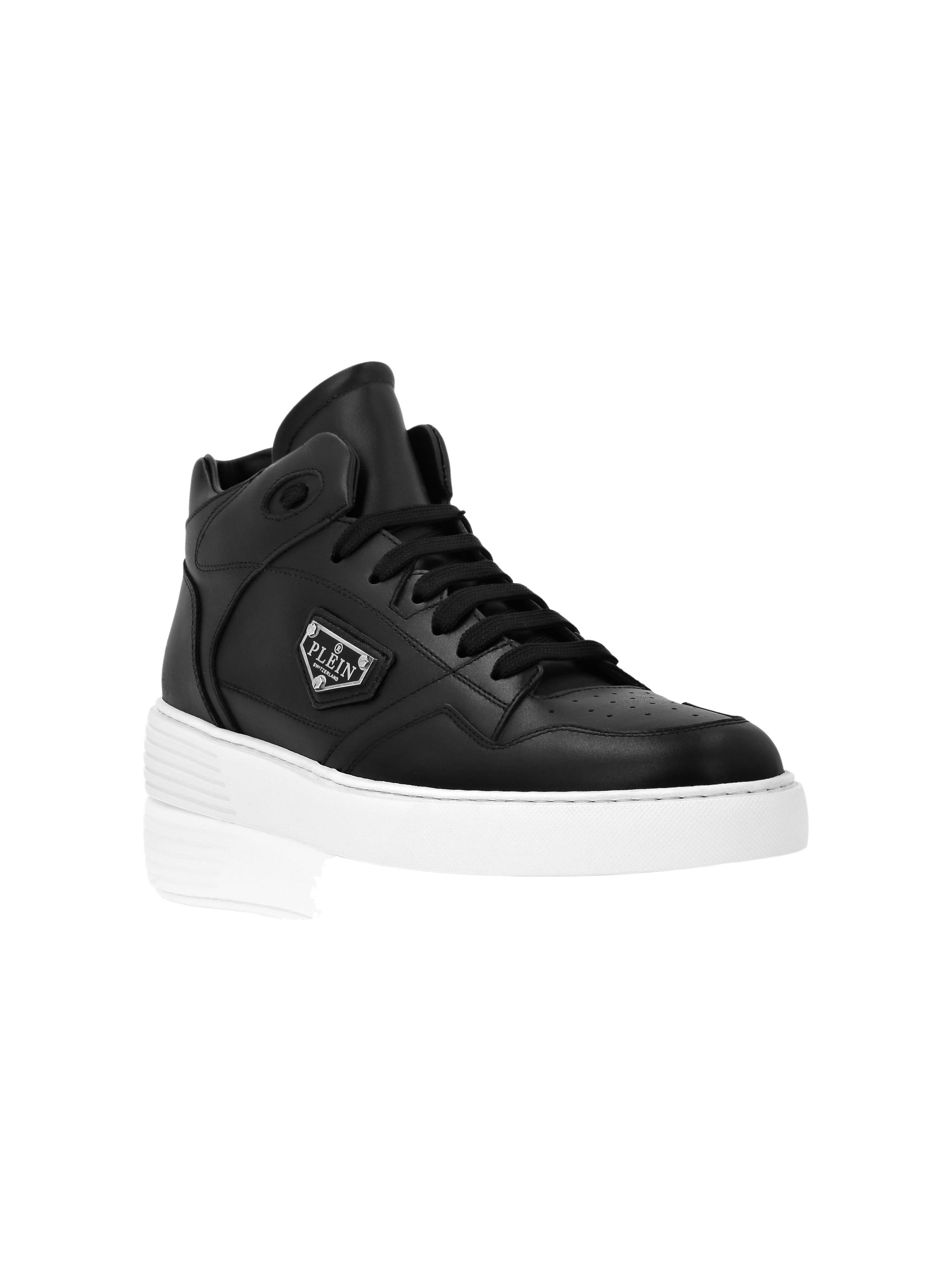 Nappa Leather Mid Top Sneakers