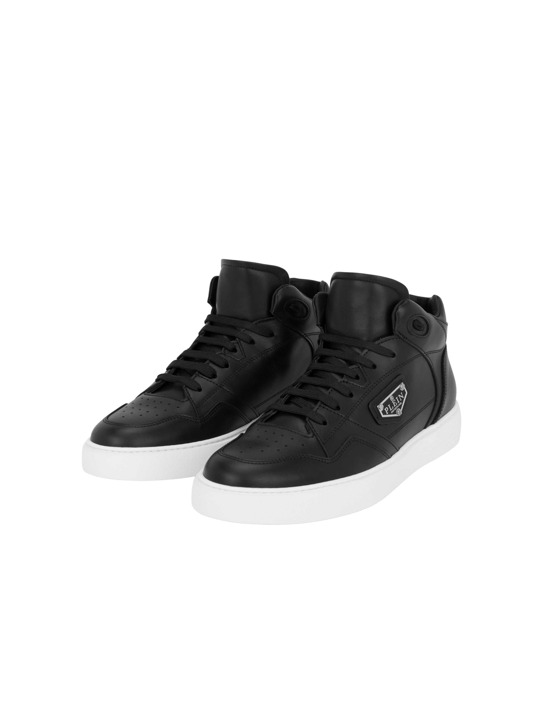 Nappa Leather Mid Top Sneakers