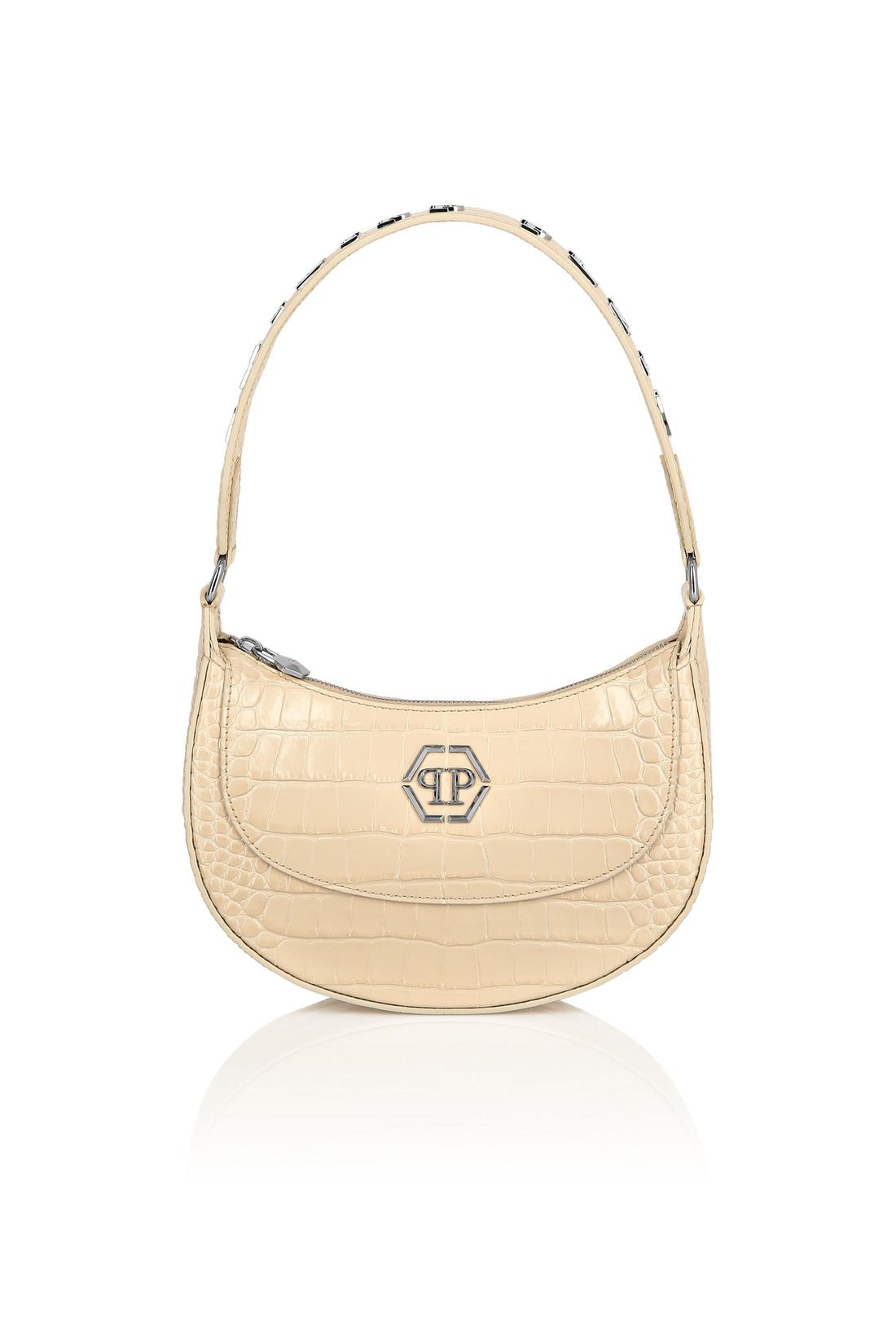 Croco Printed Leather Handle Bag
