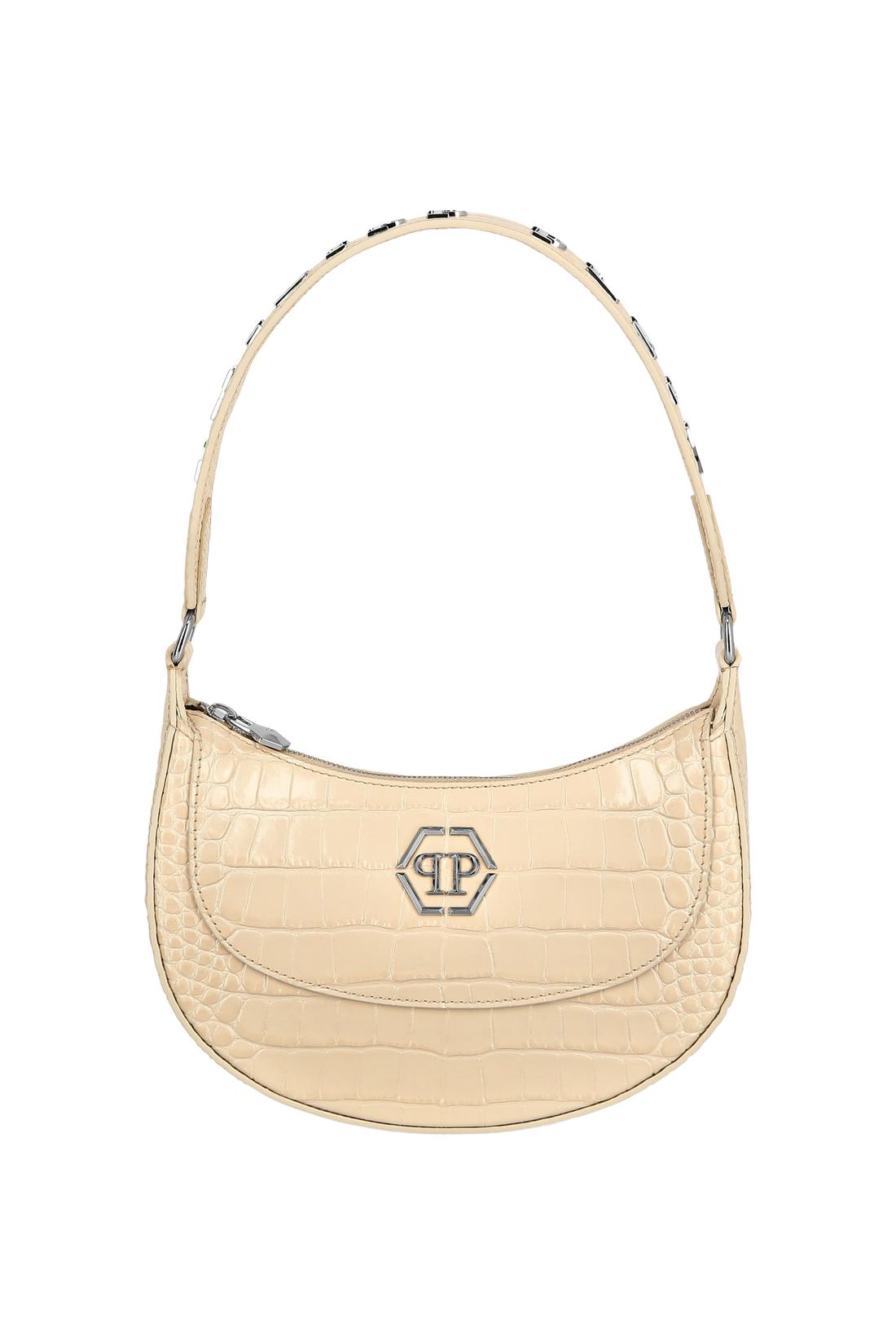 Croco Printed Leather Handle Bag