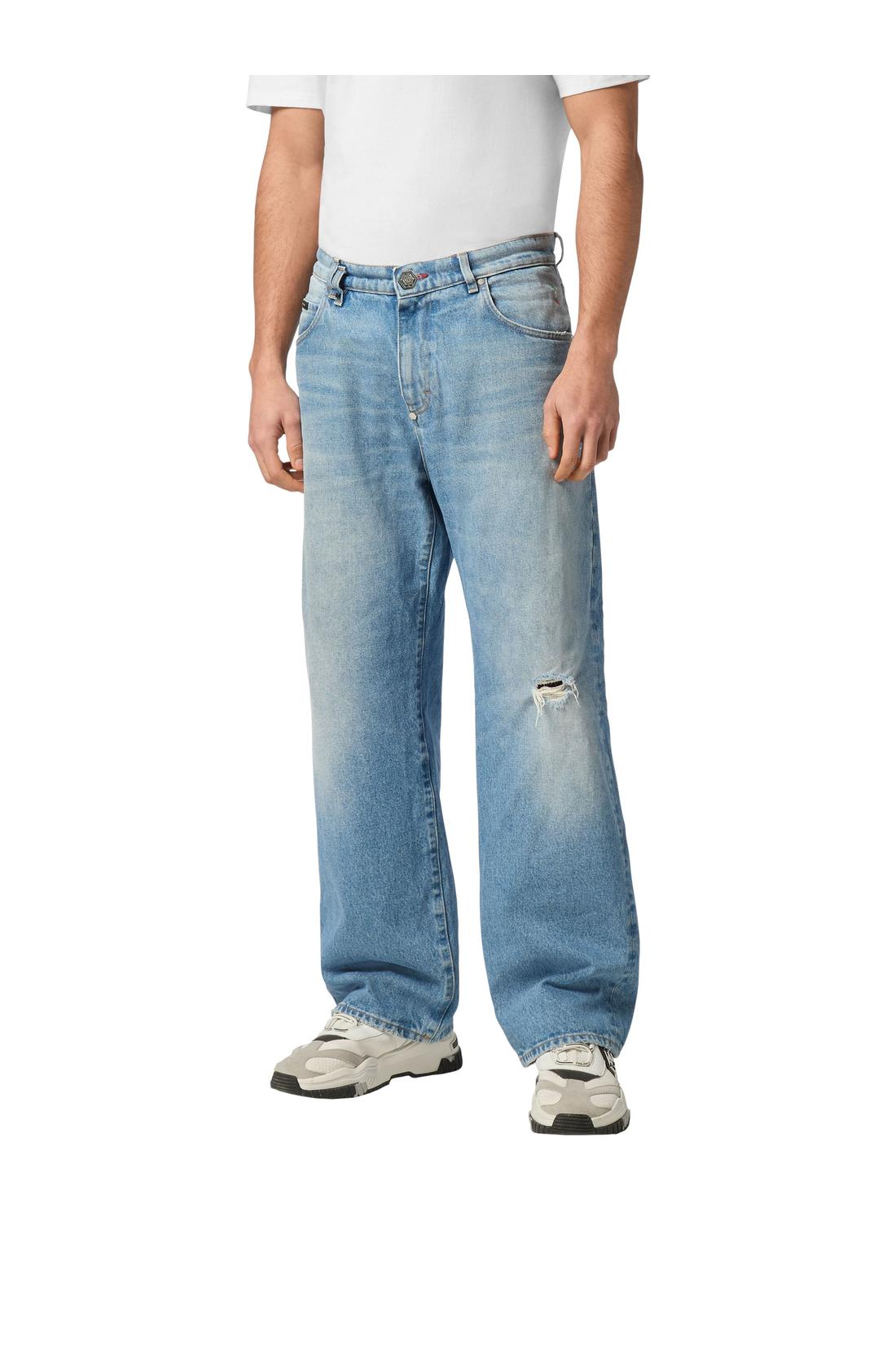Philipp Plein Denim Trousers Beach Boy Fit 5 Pockets Signature, Jeans