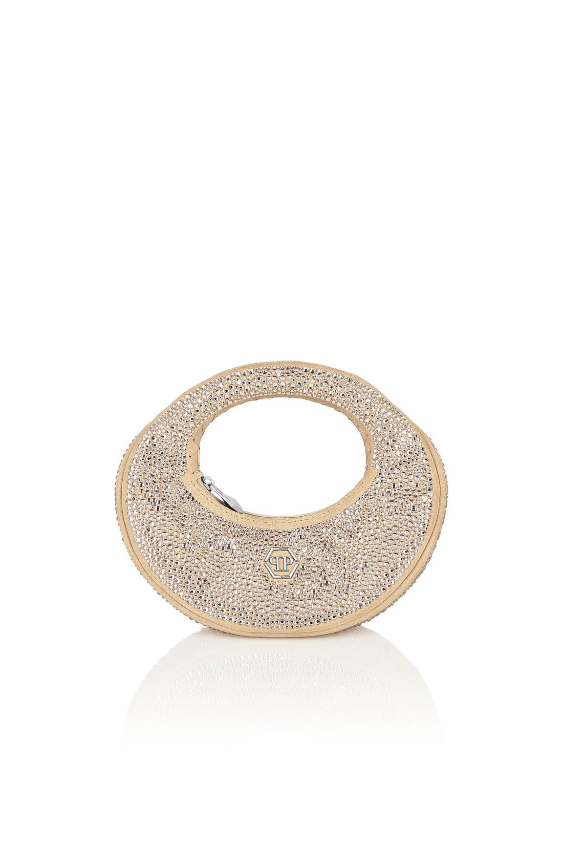 Suede Mini Handle Bag Strass