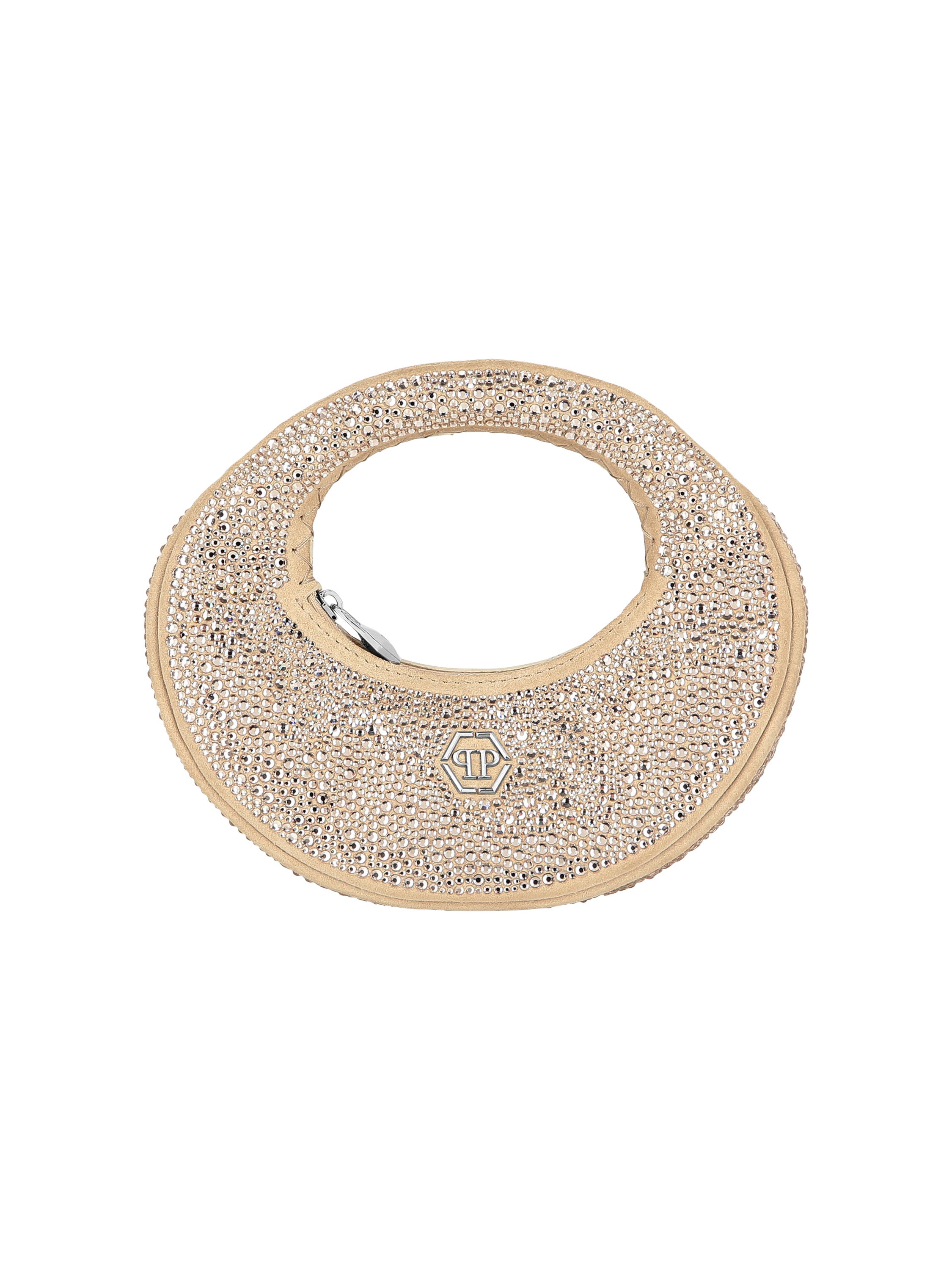 Suede Mini Handle Bag Strass