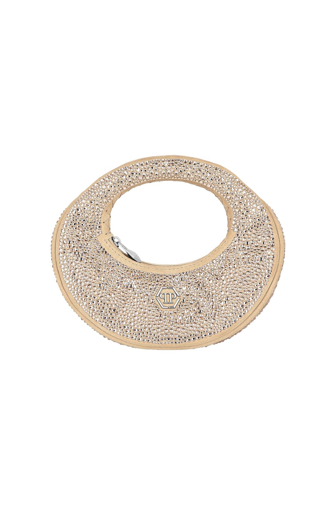 Suede Mini Handle Bag Strass