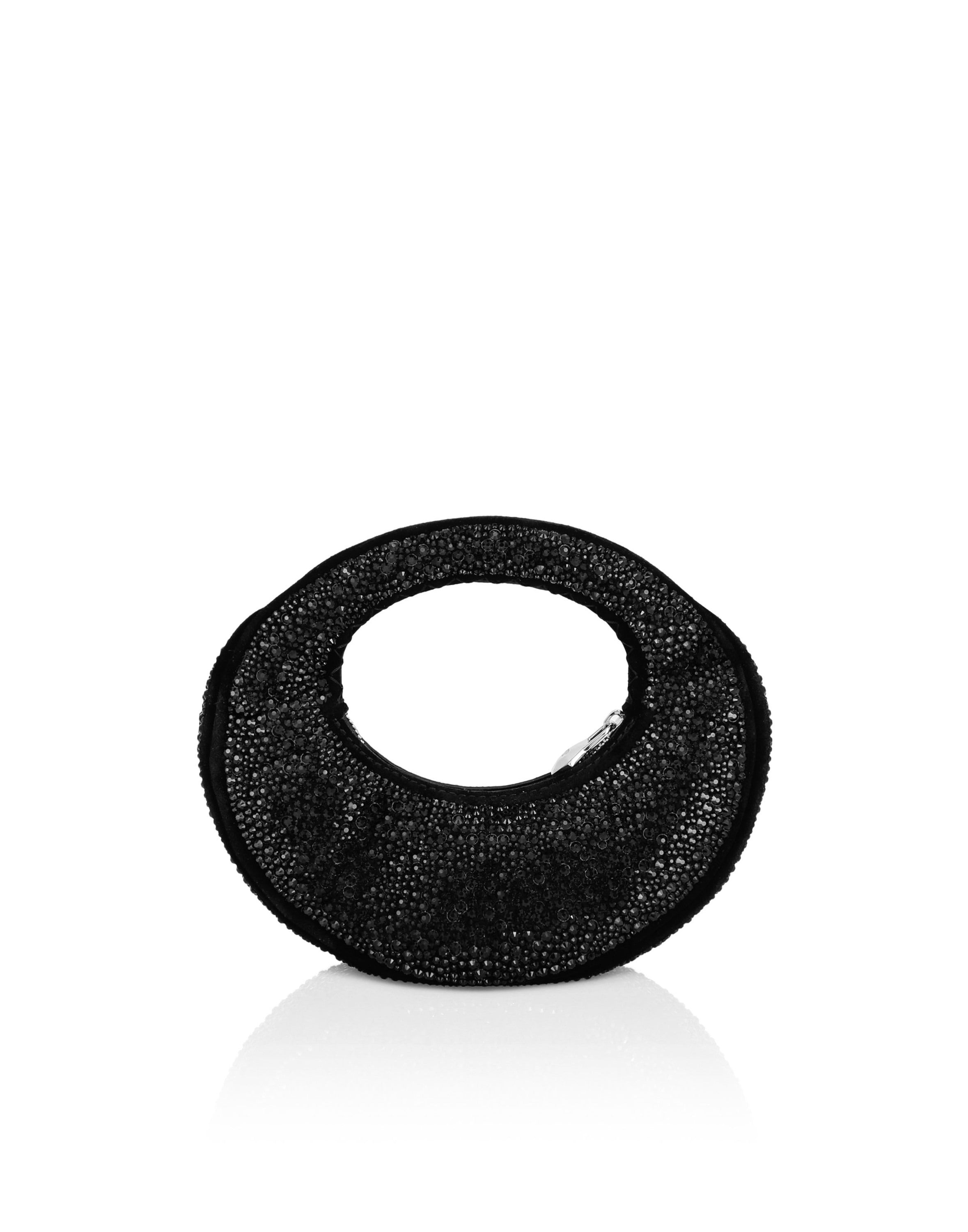 Suede Mini Handle Bag Strass