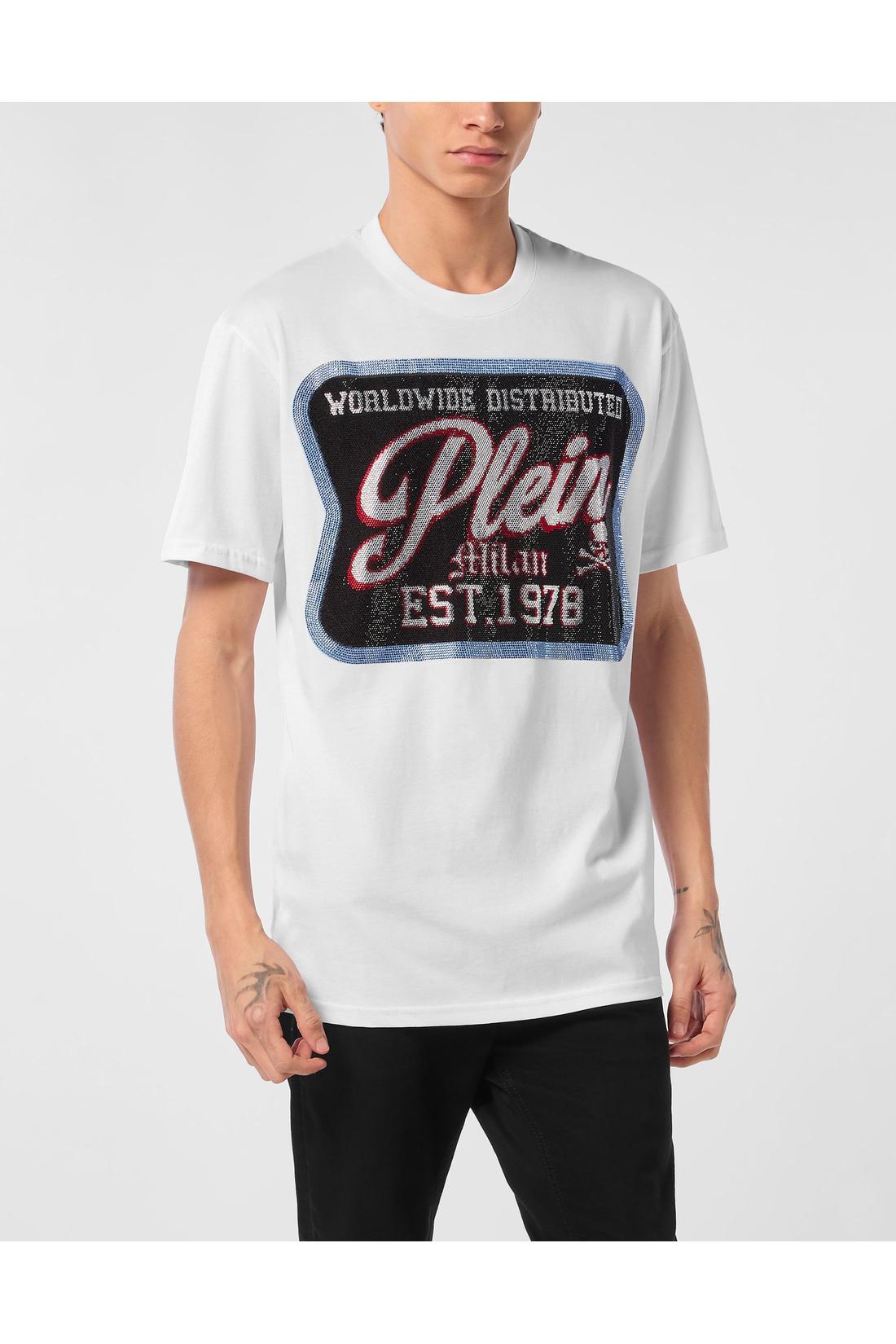 Philipp Plein Round Neck T-Shirt Patch Plein Milan, Shirts