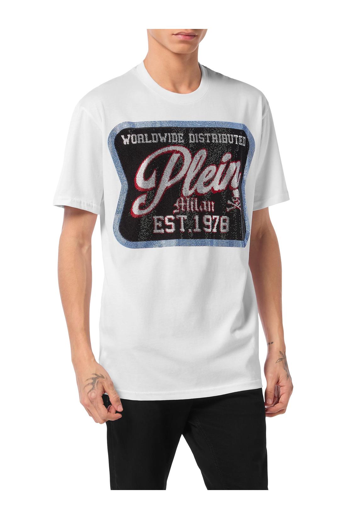 Philipp Plein Round Neck T-Shirt Patch Plein Milan, Shirts