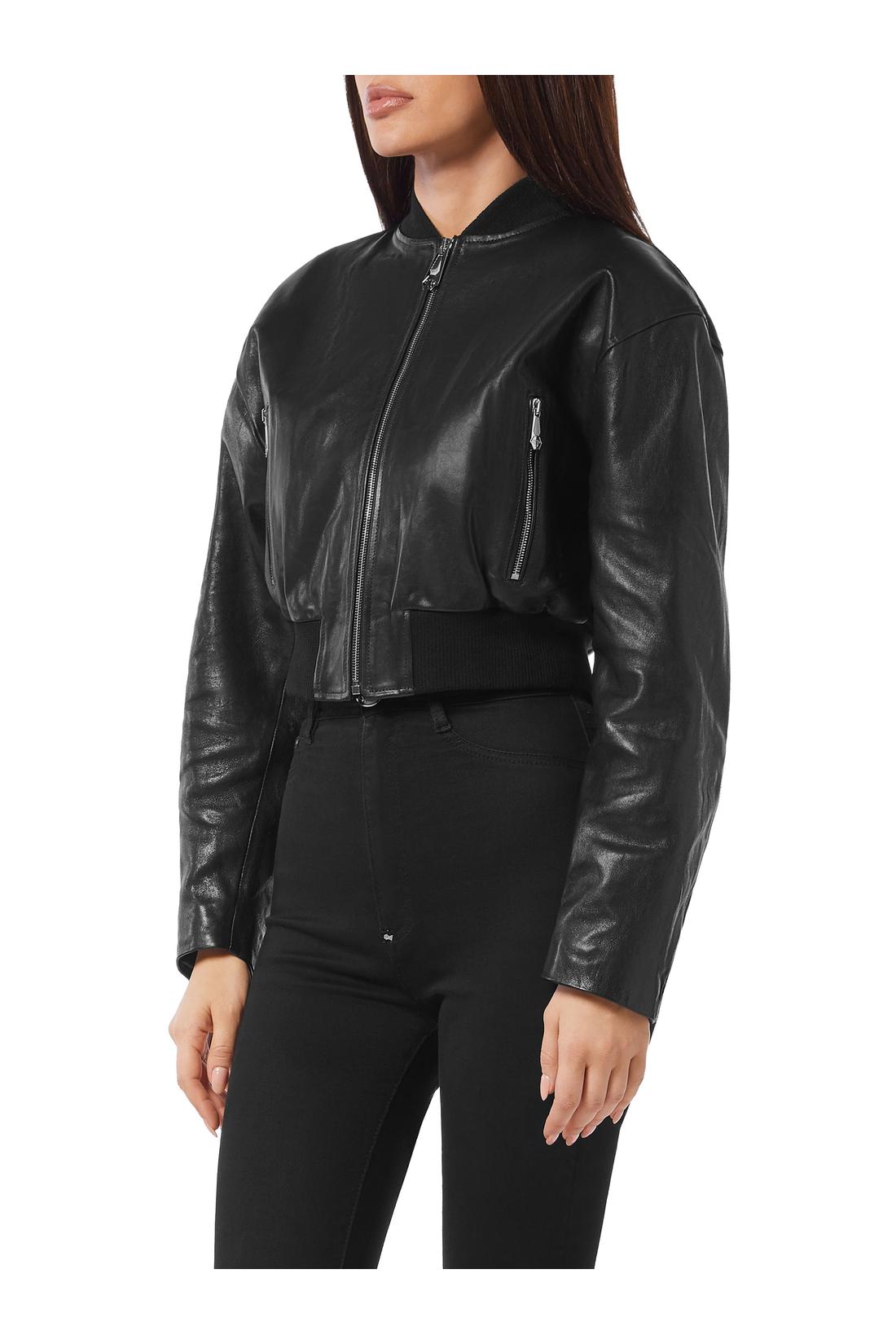 Philipp Plein Leather Bomber SIGNATURE, Jacken & Mäntel