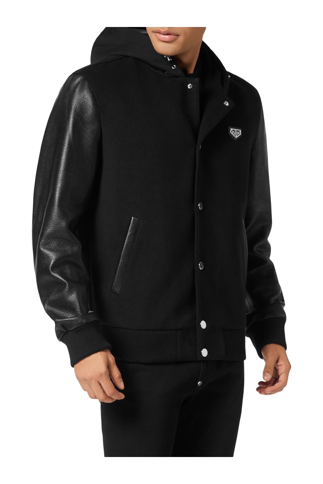Philipp Plein Hooded Varsity Bomber Jacket, Jacken & Mäntel