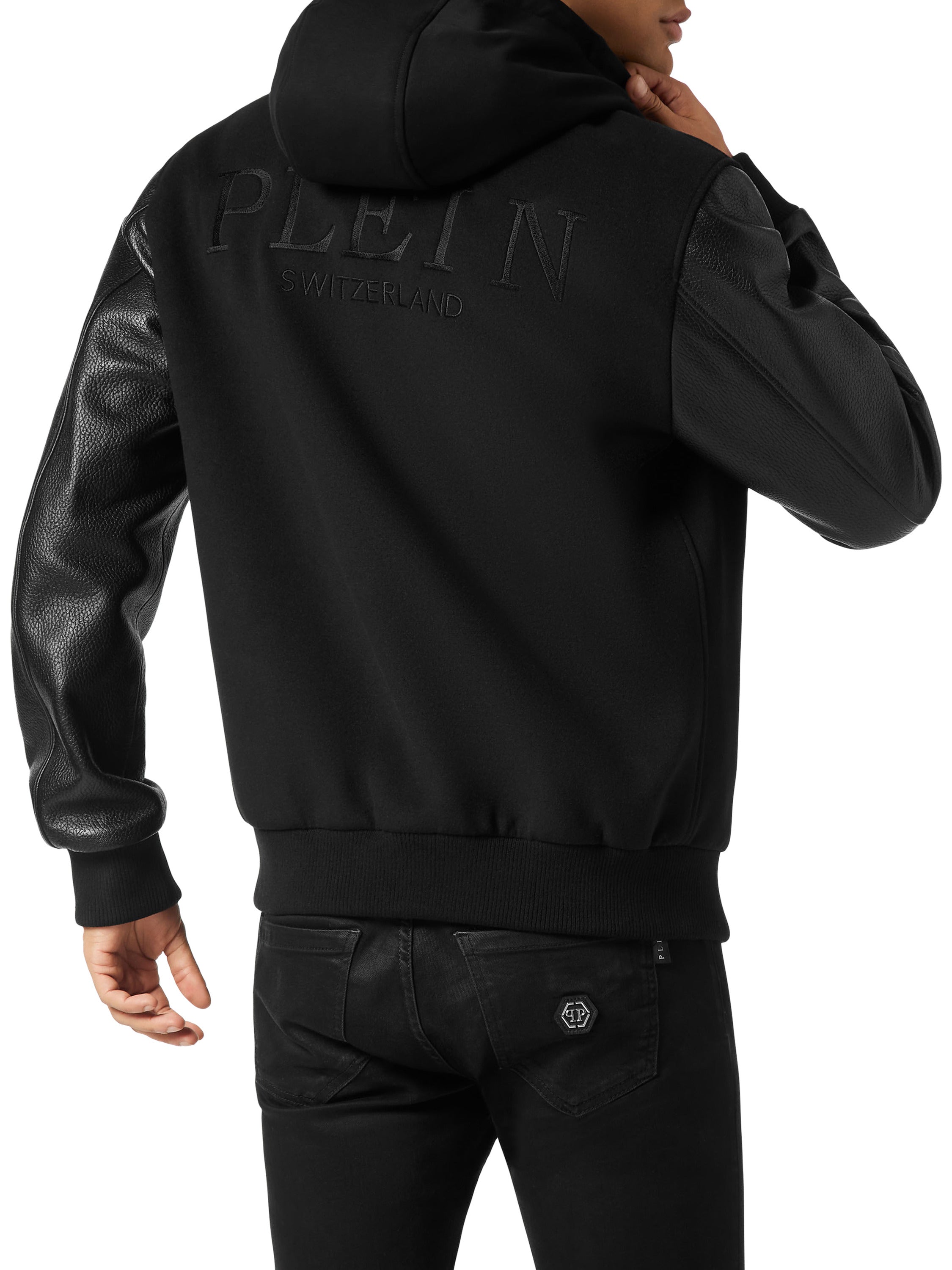 Hooded Varsity Bomber Jacket
