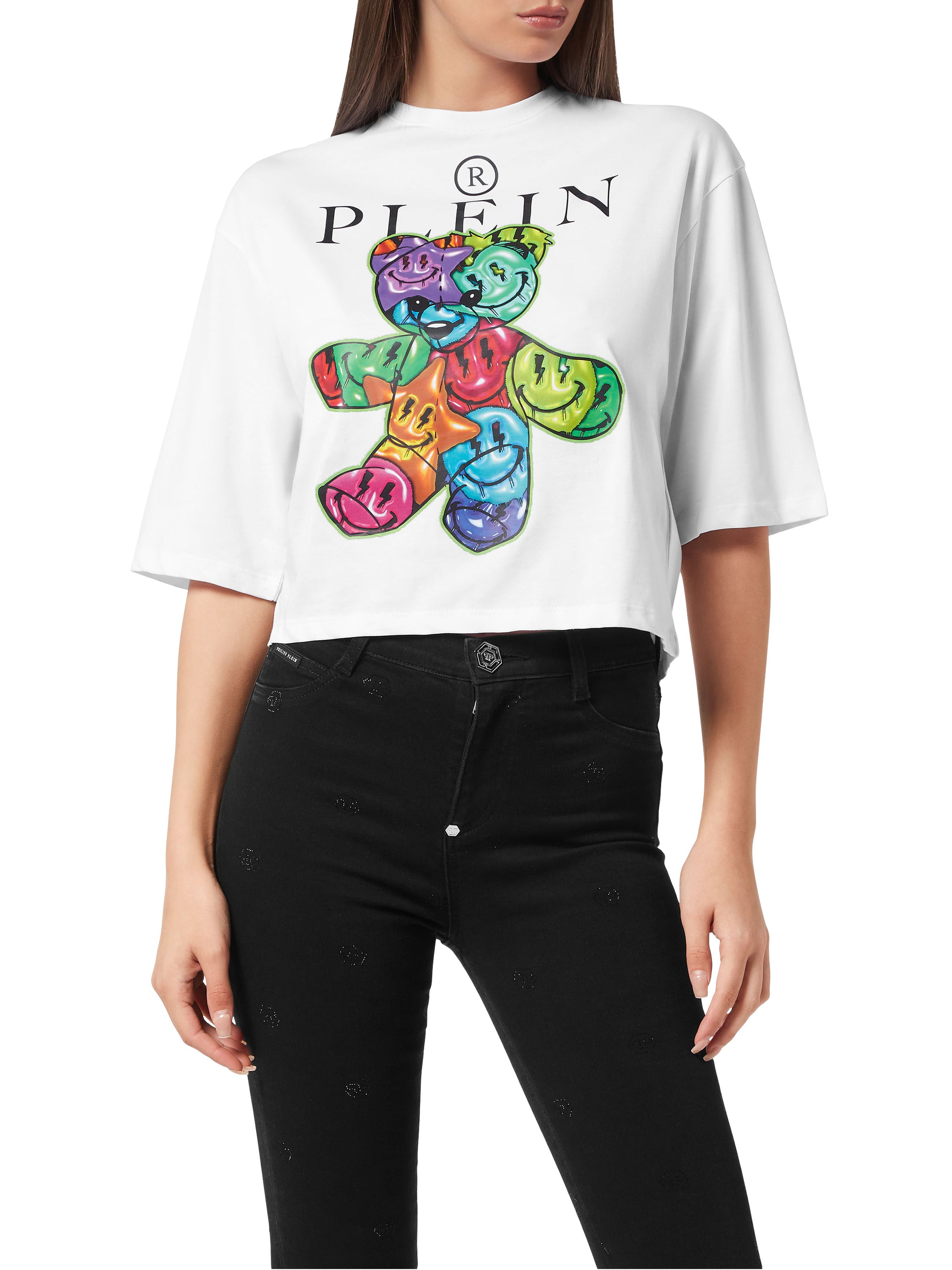 Cropped T-Shirt Round Neck Teddy