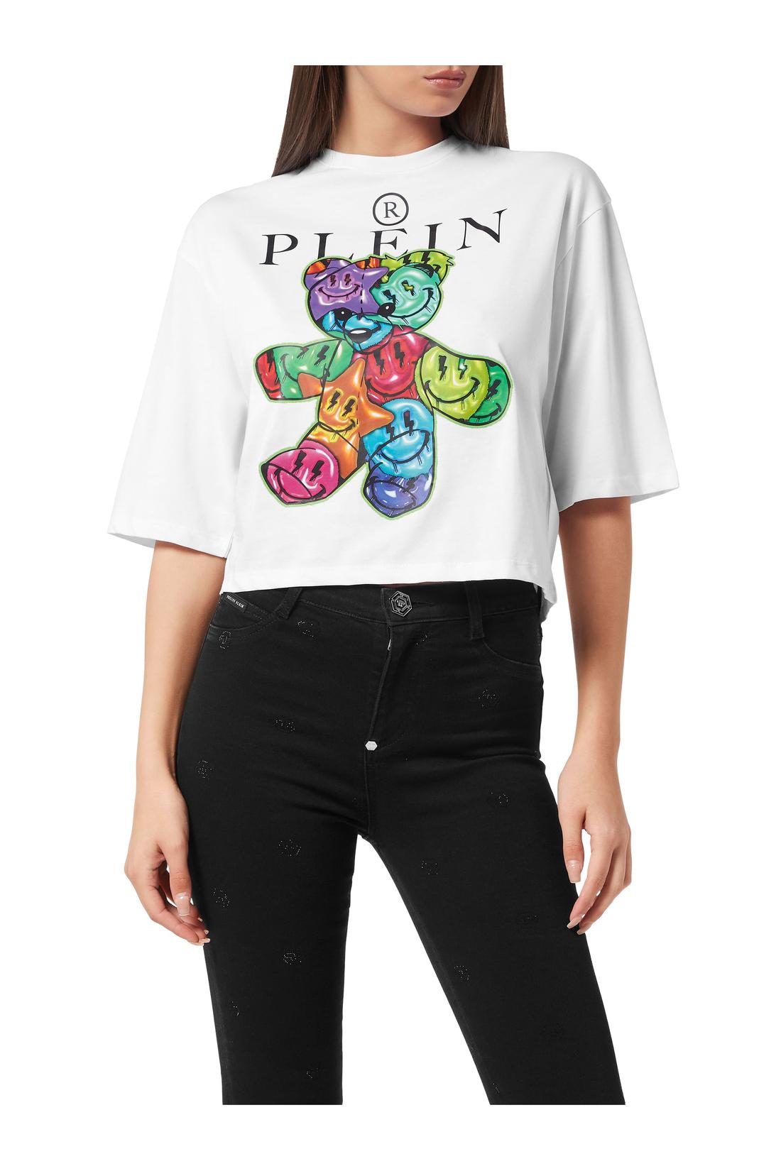 Cropped T-Shirt Round Neck Teddy