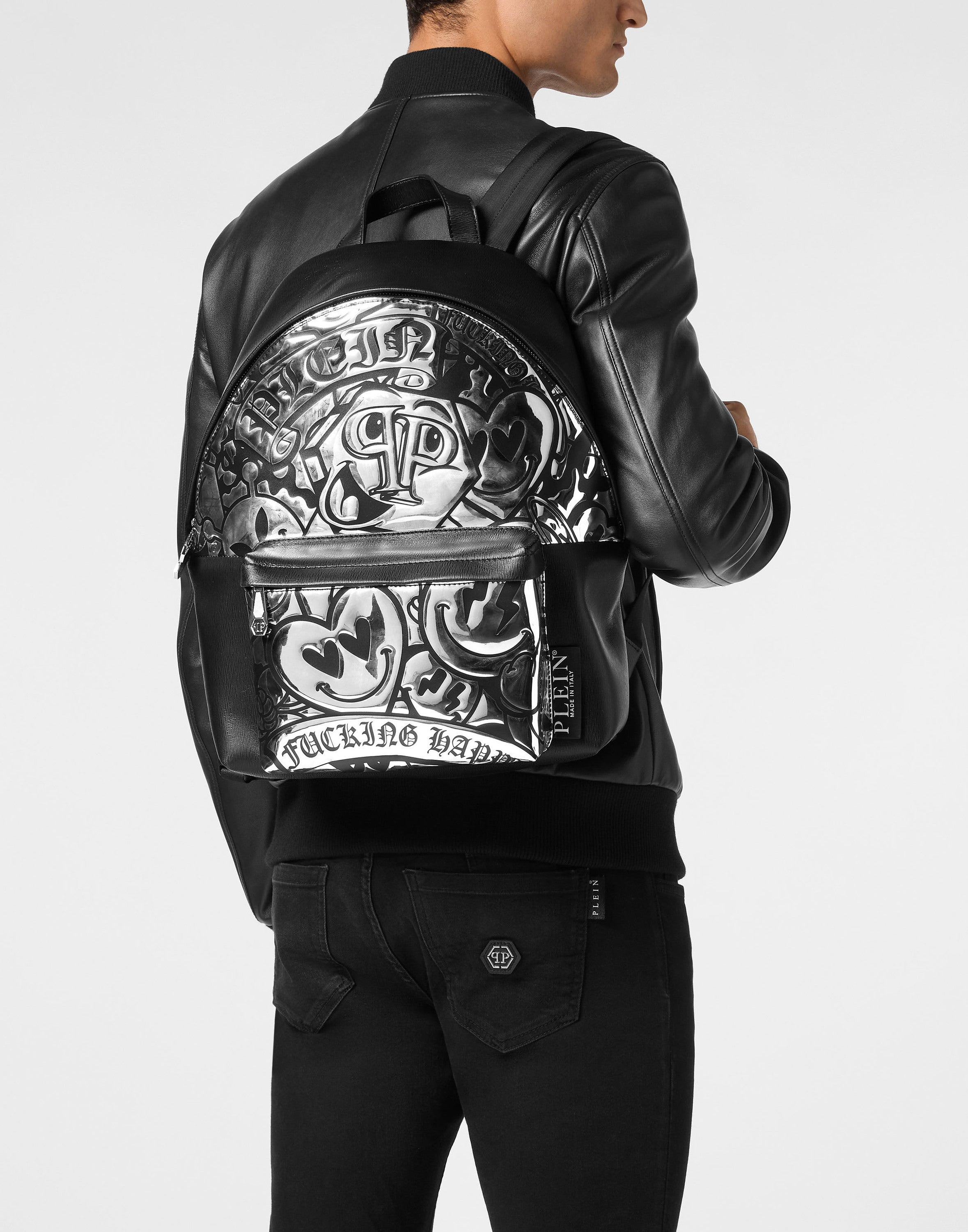 Mirror Leather Backpack Smile