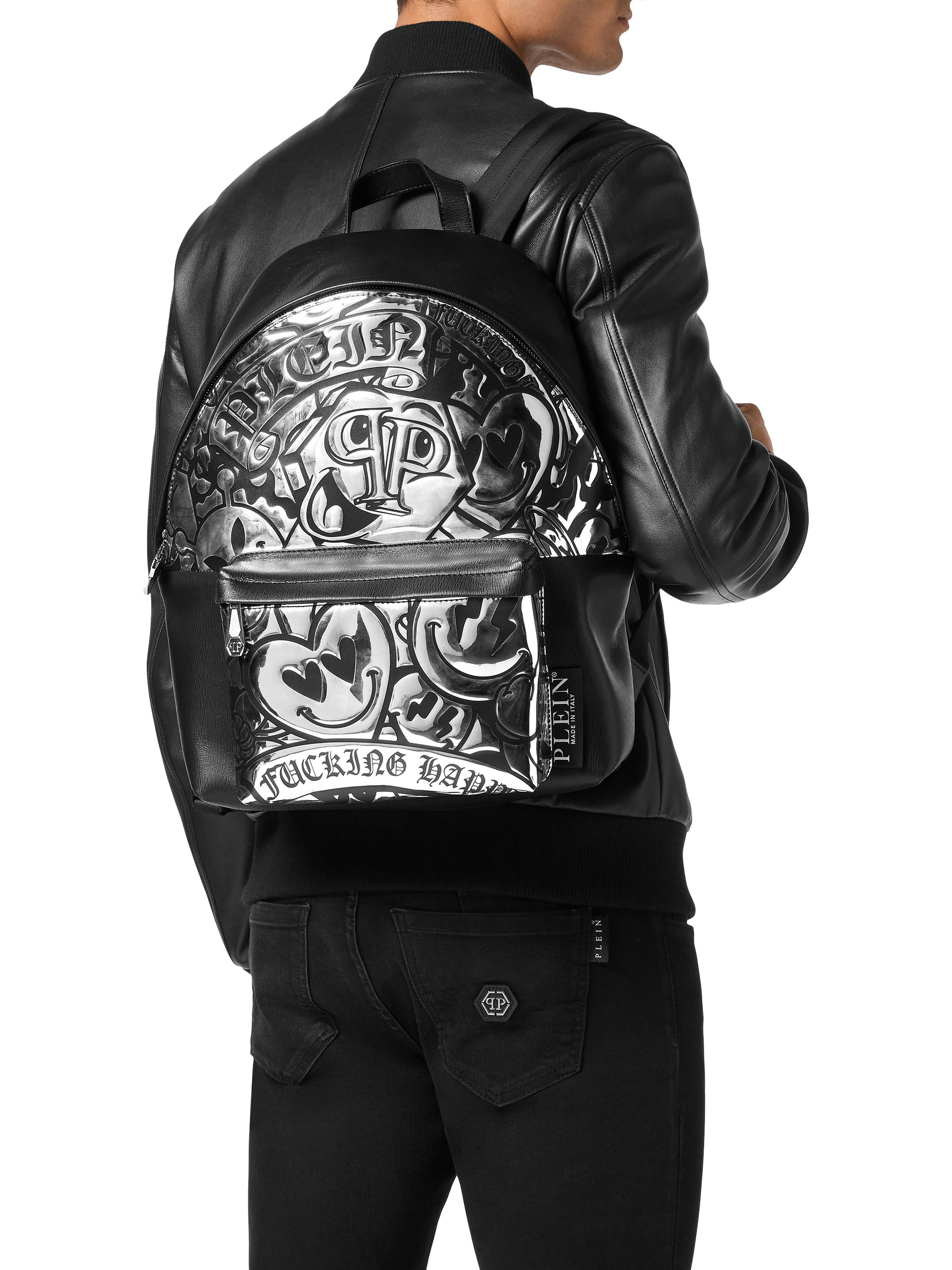 Mirror Leather Backpack Smile