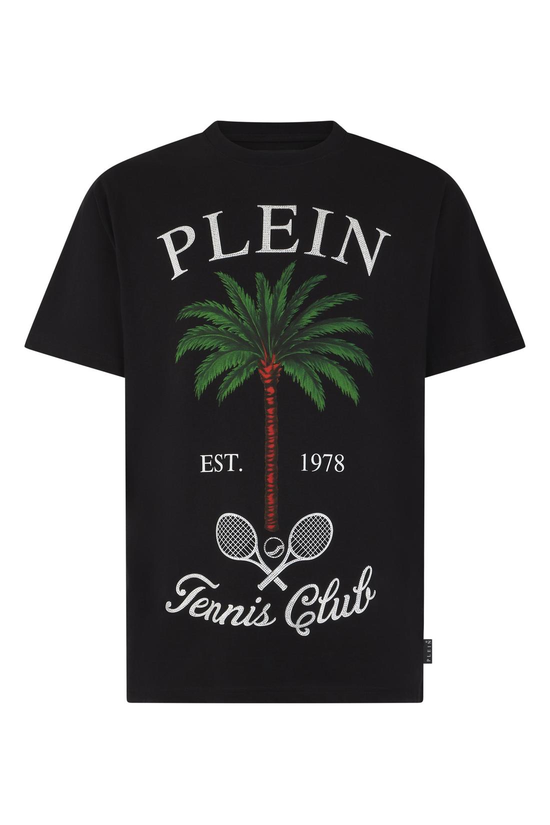 Philipp Plein Round Neck T-Shirt Tennis Club Stones, Shirts