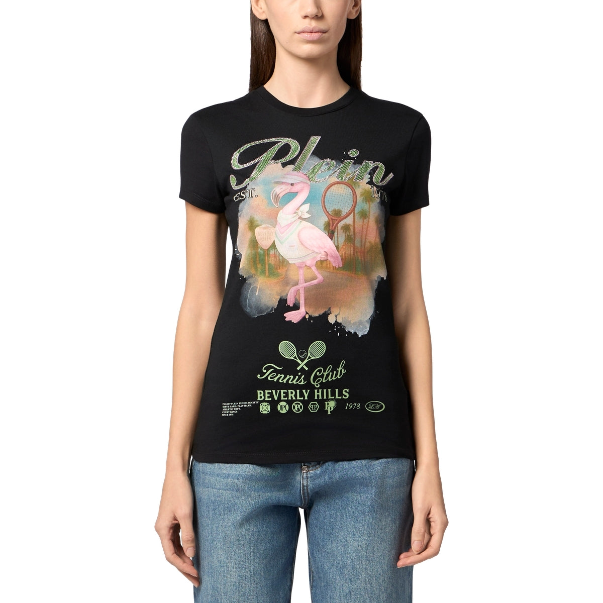 Sexy Pure Fit T-Shirt Tennis Club Strass