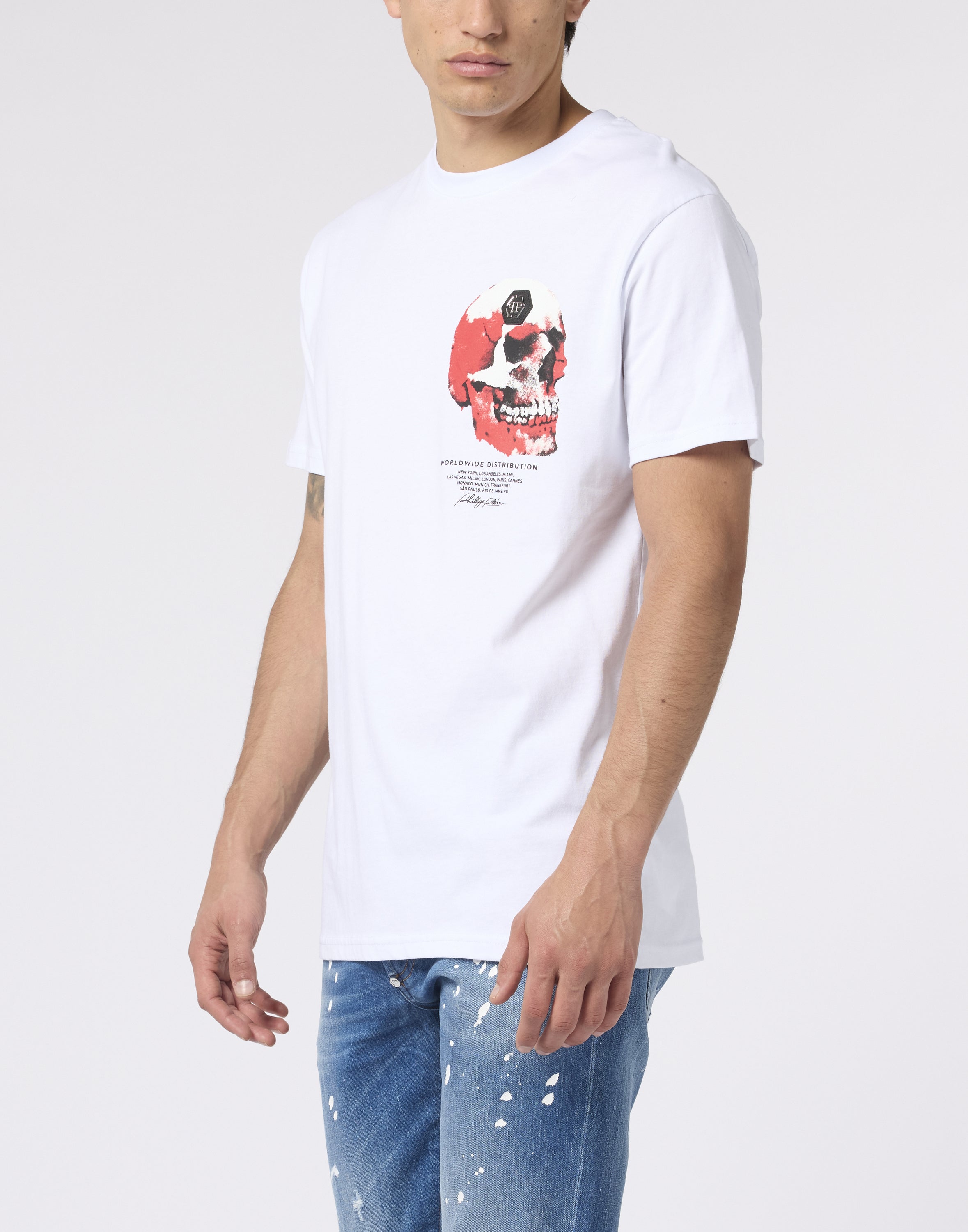 Roundneck T-Shirt Puffy Red Skull Skull