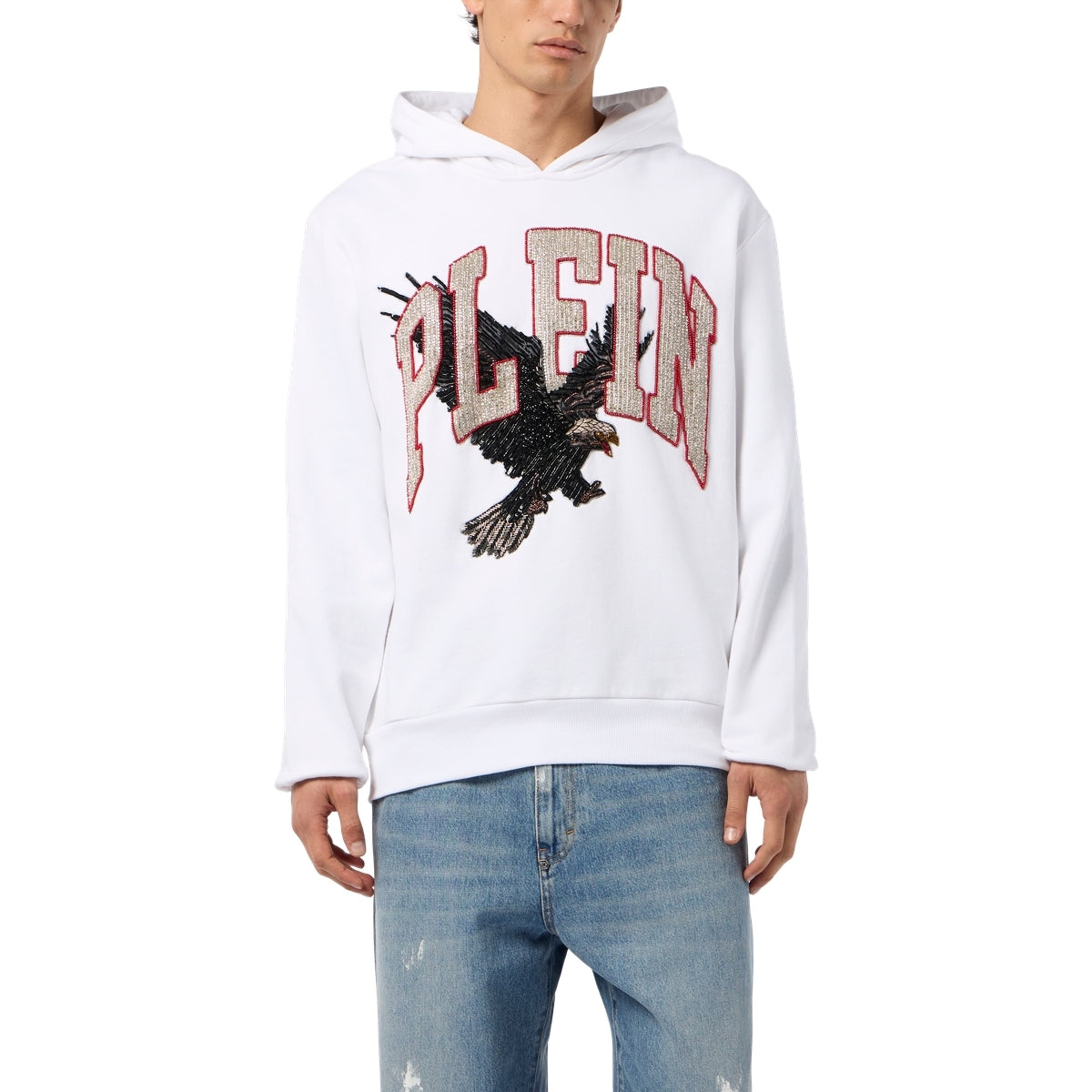 Washed Hoodie Sweatshirt Plein Eagle