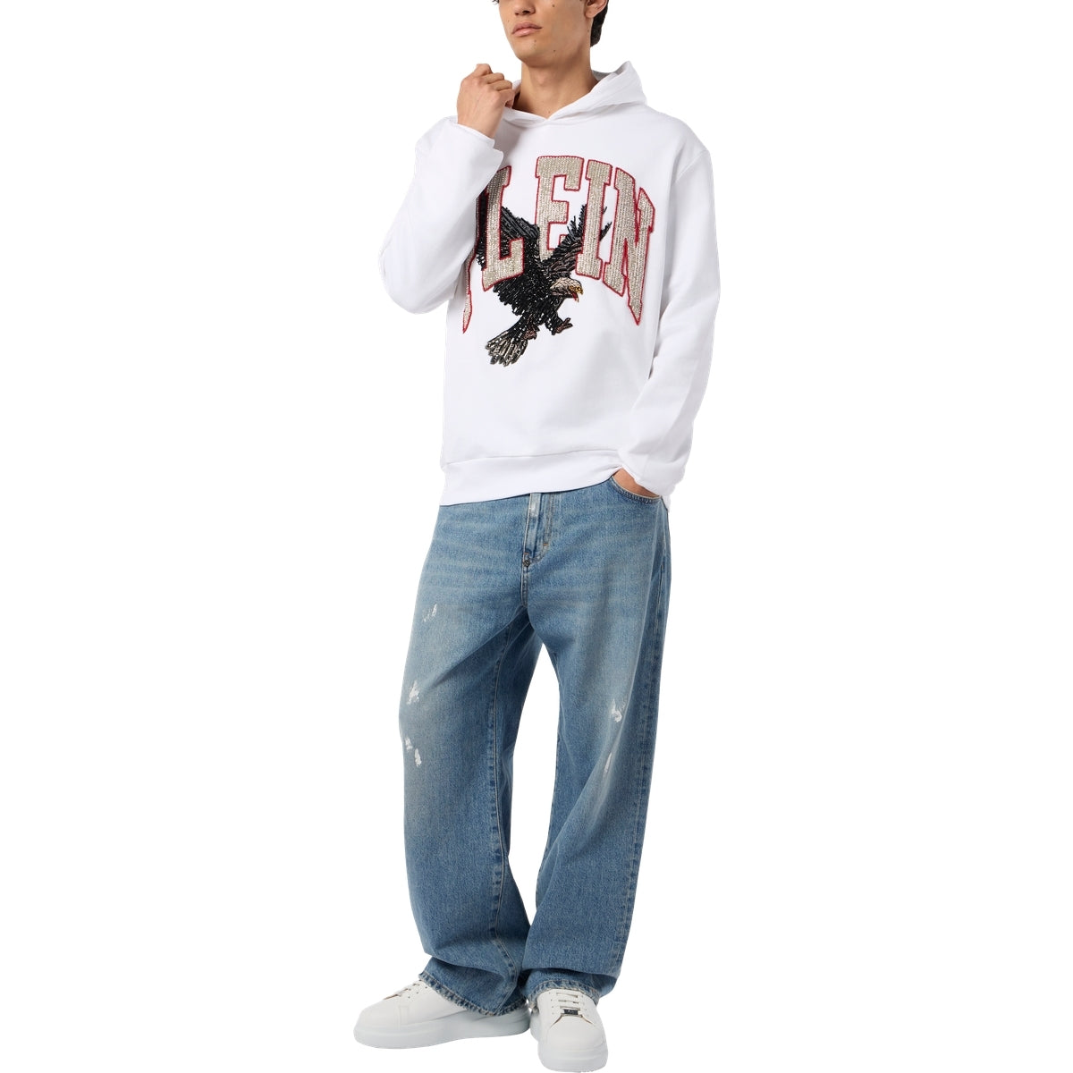 Washed Hoodie Sweatshirt Plein Eagle