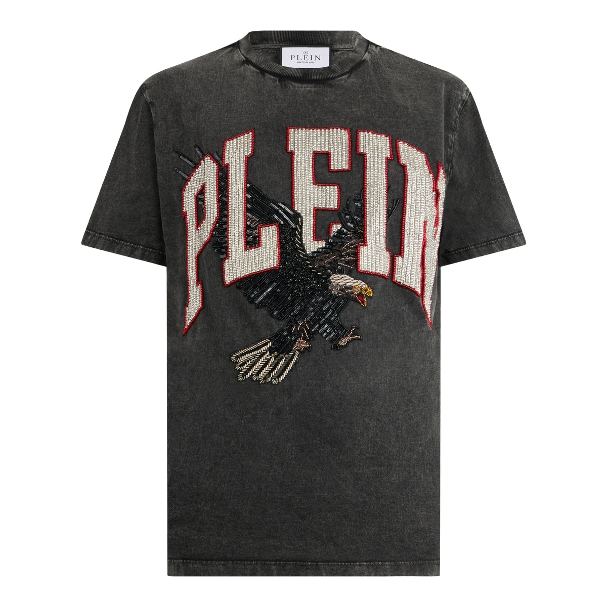Washed Round Neck T-Shirt Plein Eagle